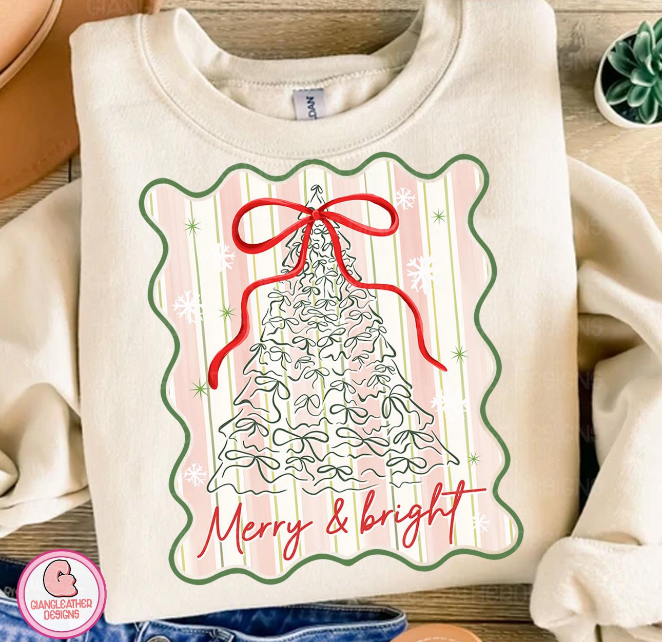 Merry & Bright Tree Graphic Tee and Sweatshirt