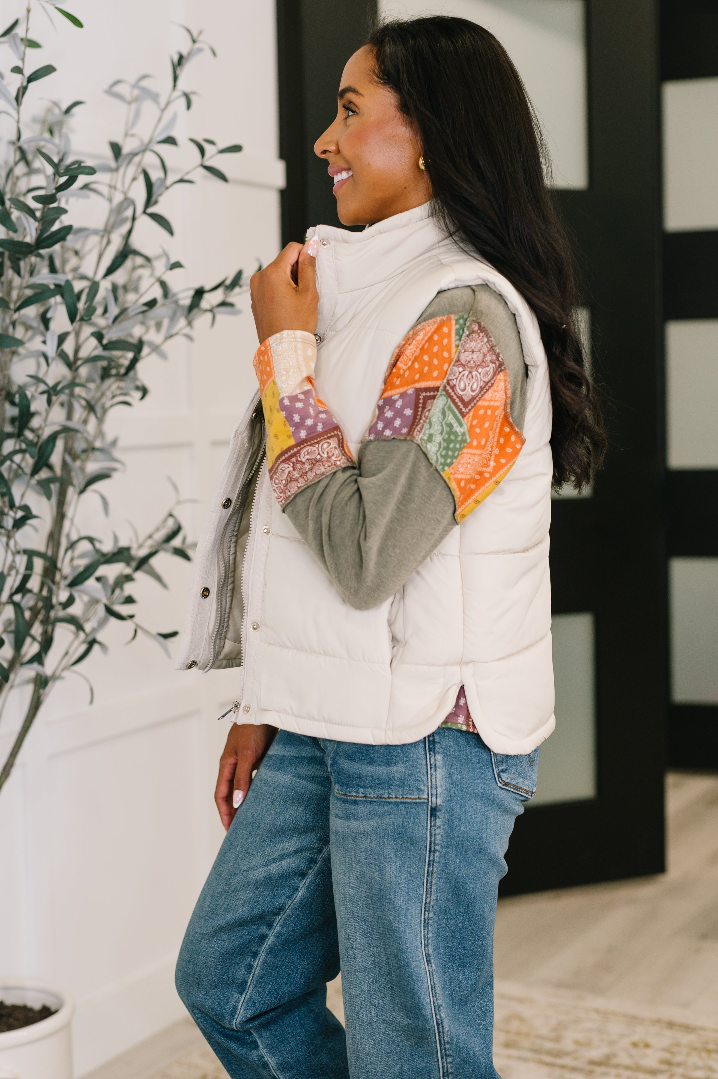 That's What I'm Talkin' About Puffer Vest in Sand Beige