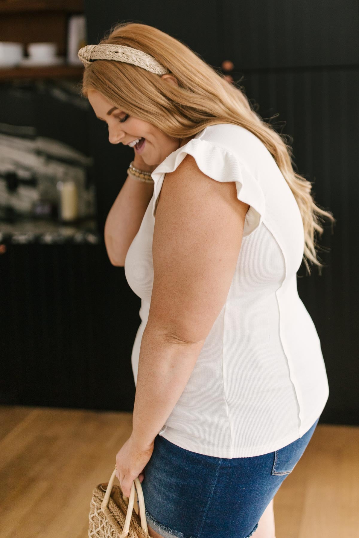 Vera Flutter Top in White