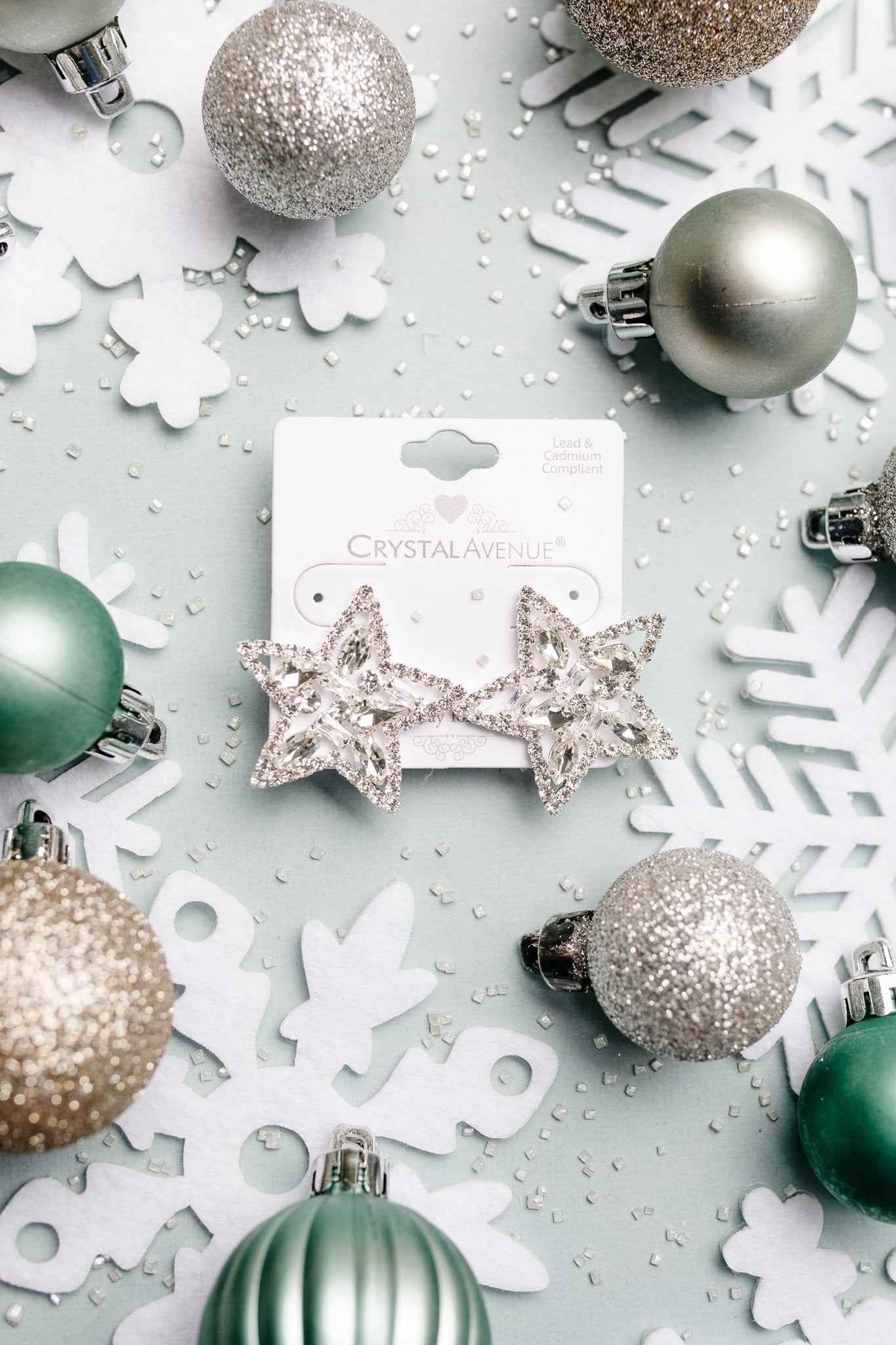 Tree Topper Star Earrings in Silver