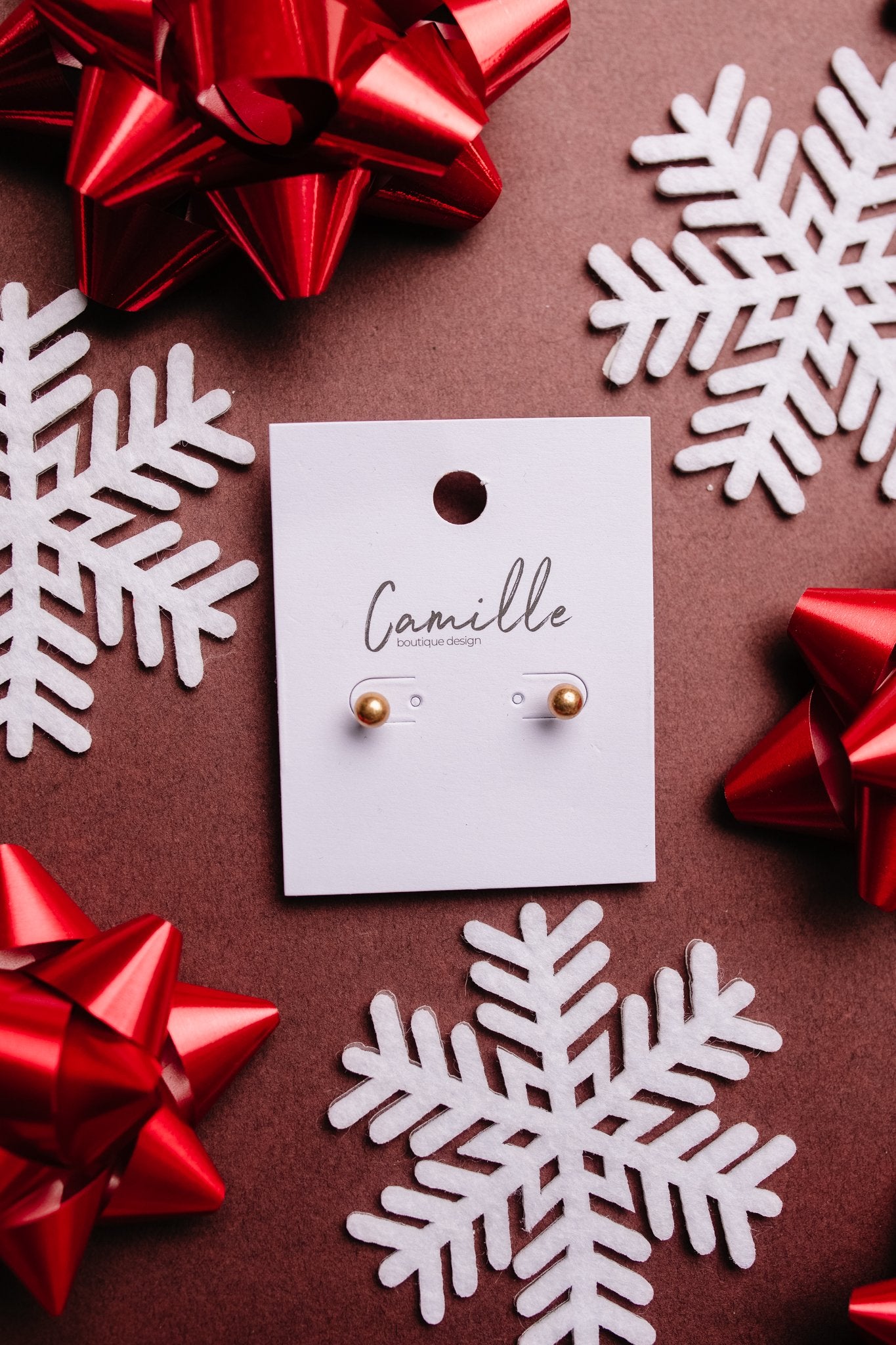 Subtle Holiday Feels Small Stud Earrings in Gold