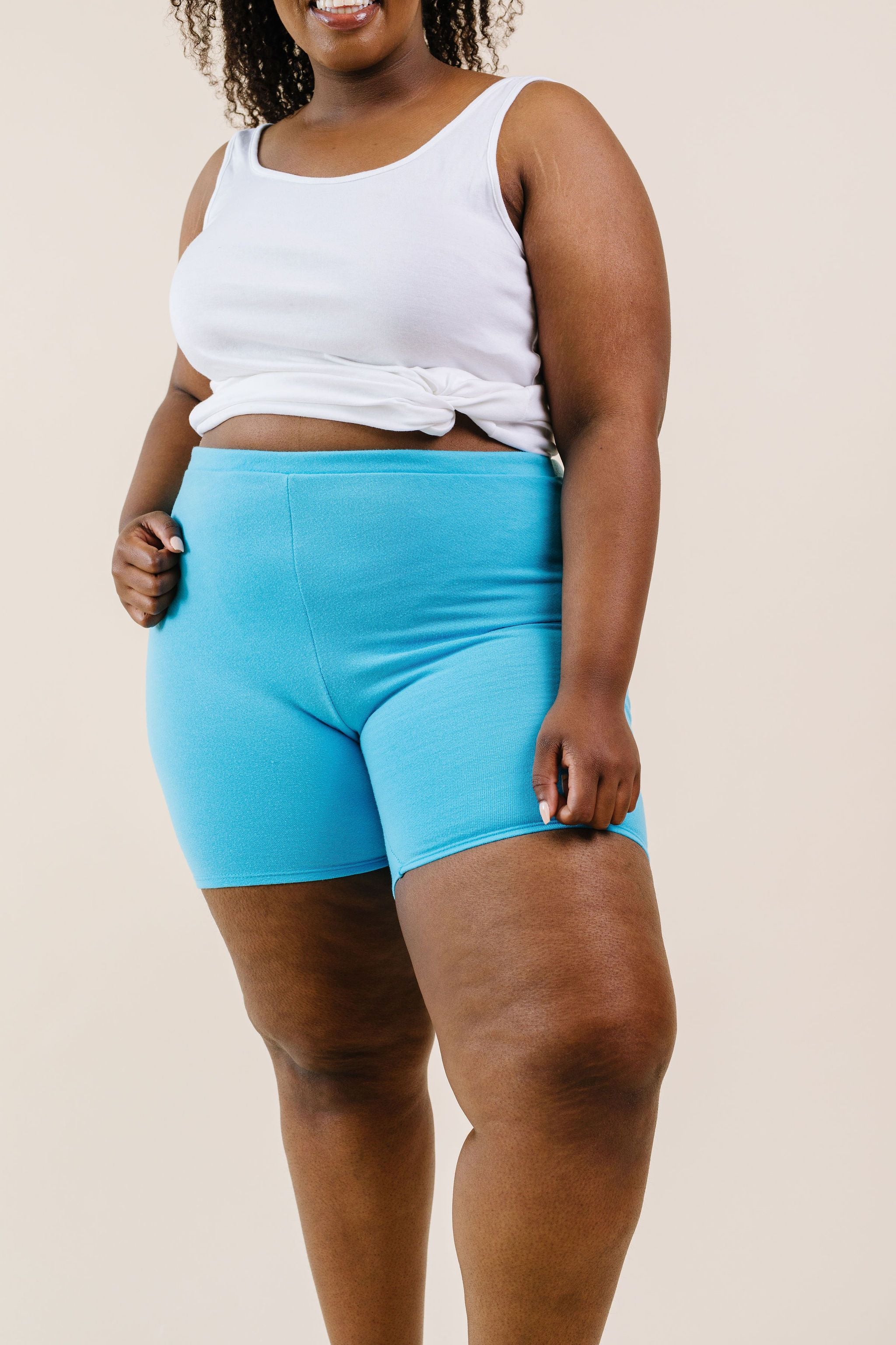 To Lounge Or Bike Shorts In Aqua