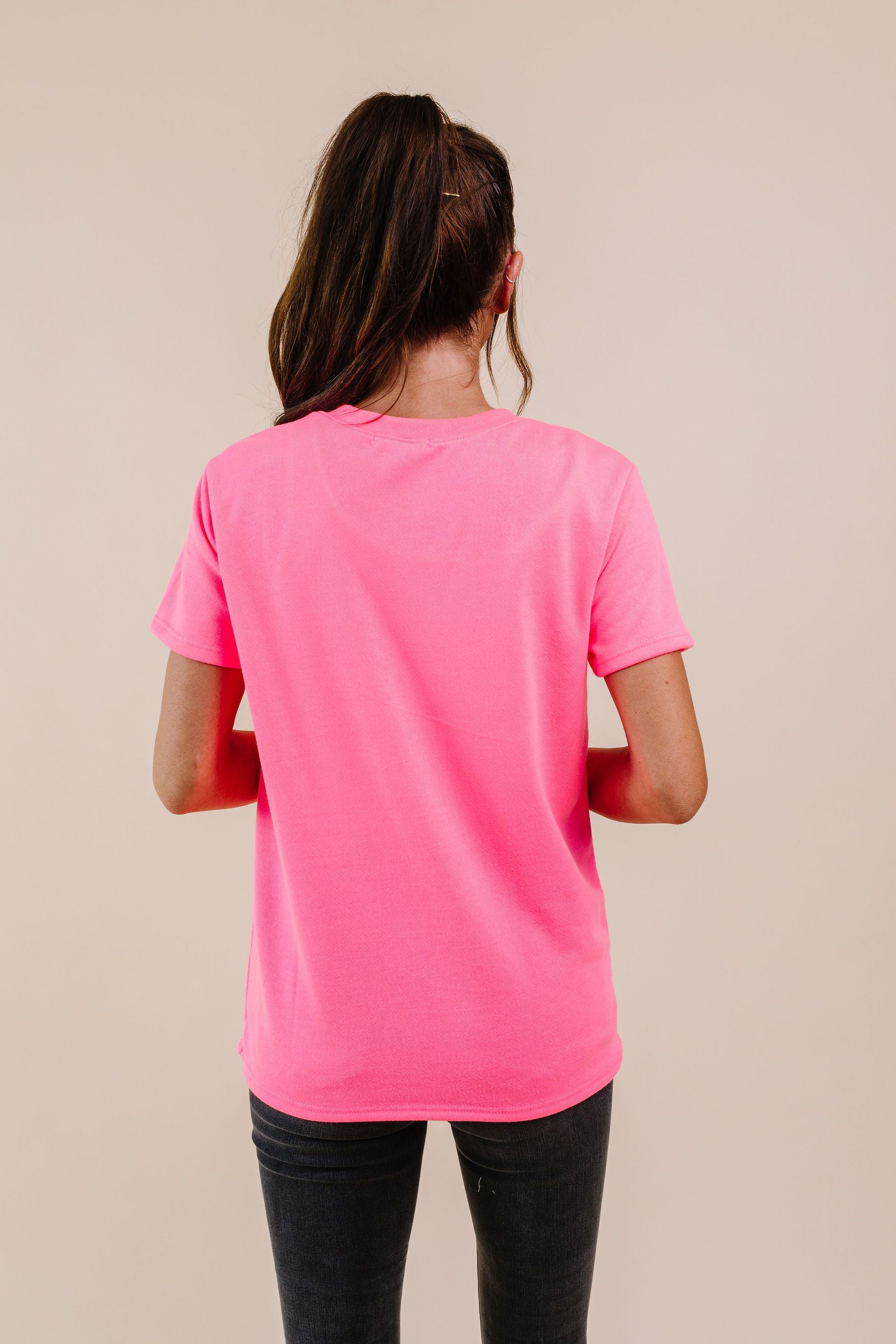 To Lounge Or Bike Top In Hot Pink
