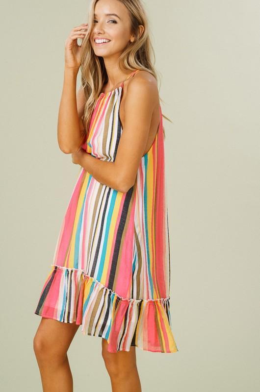 Samara Striped Halter Dress