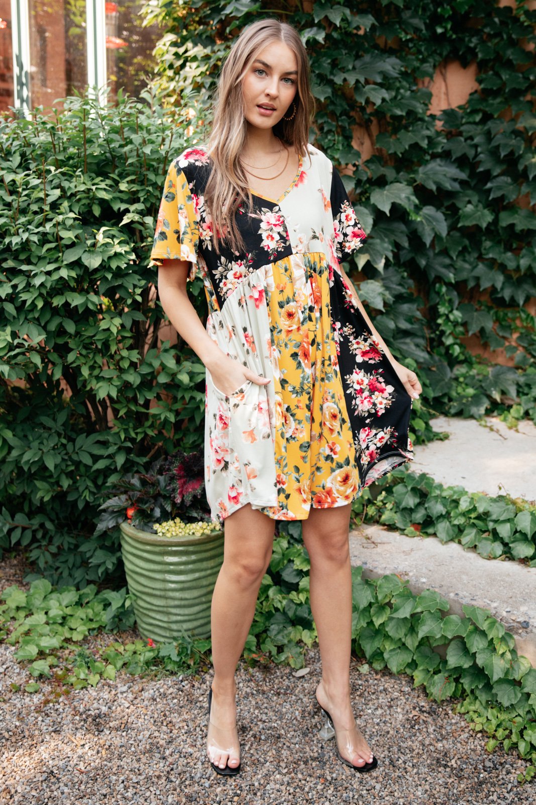 Color Block Blooms Dress