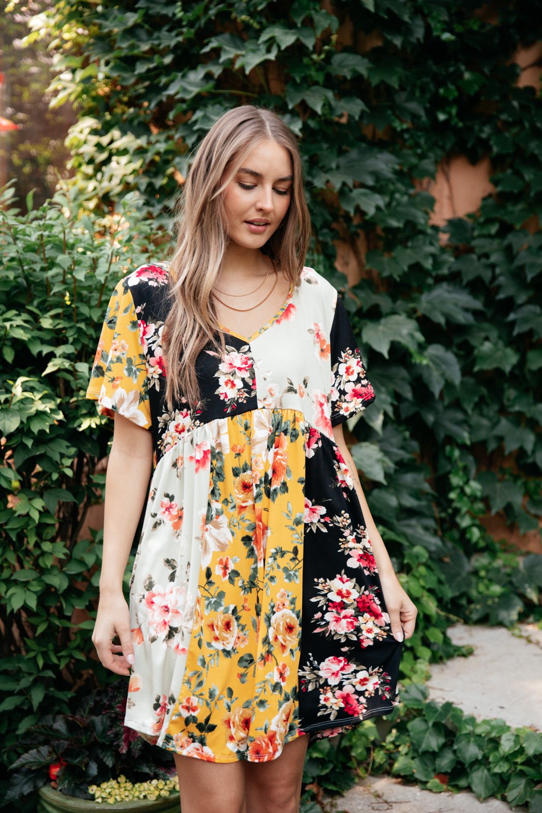 Color Block Blooms Dress
