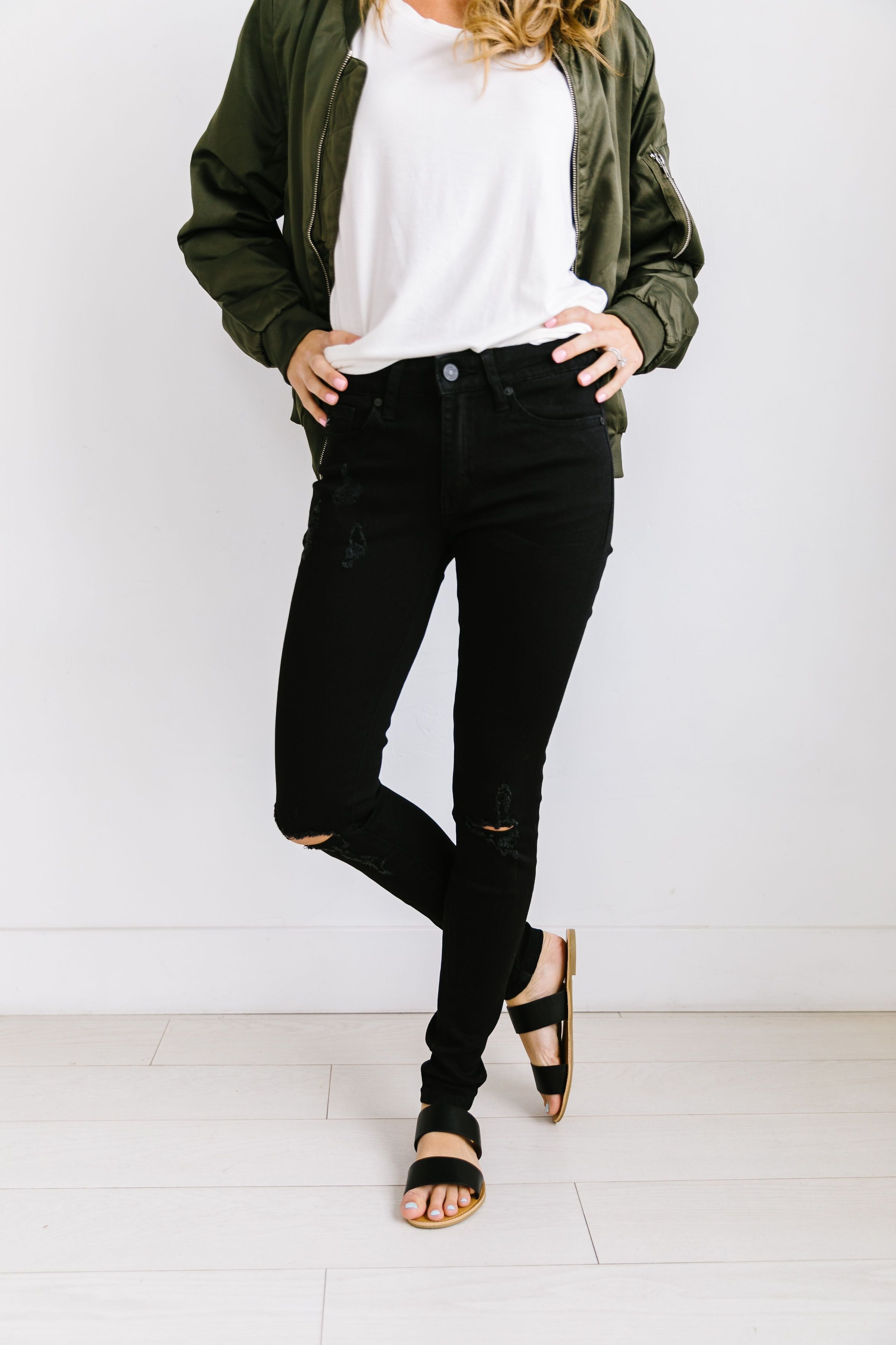 Ripped Knee Black Skinny Jeans