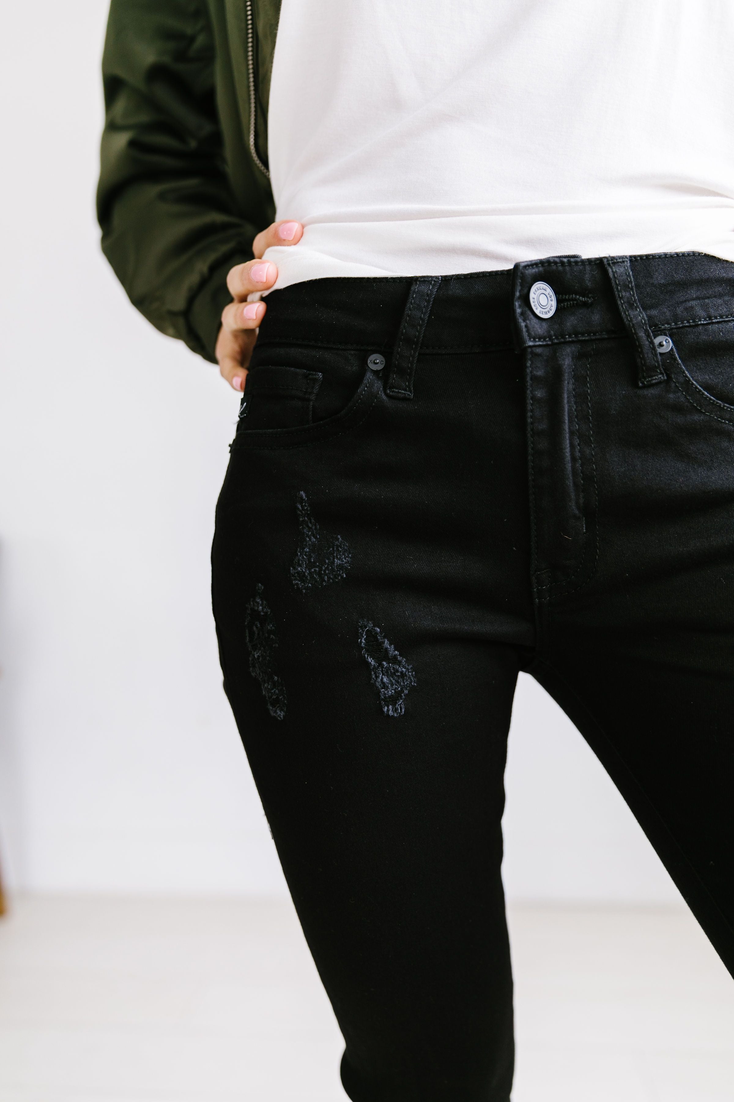 Ripped Knee Black Skinny Jeans