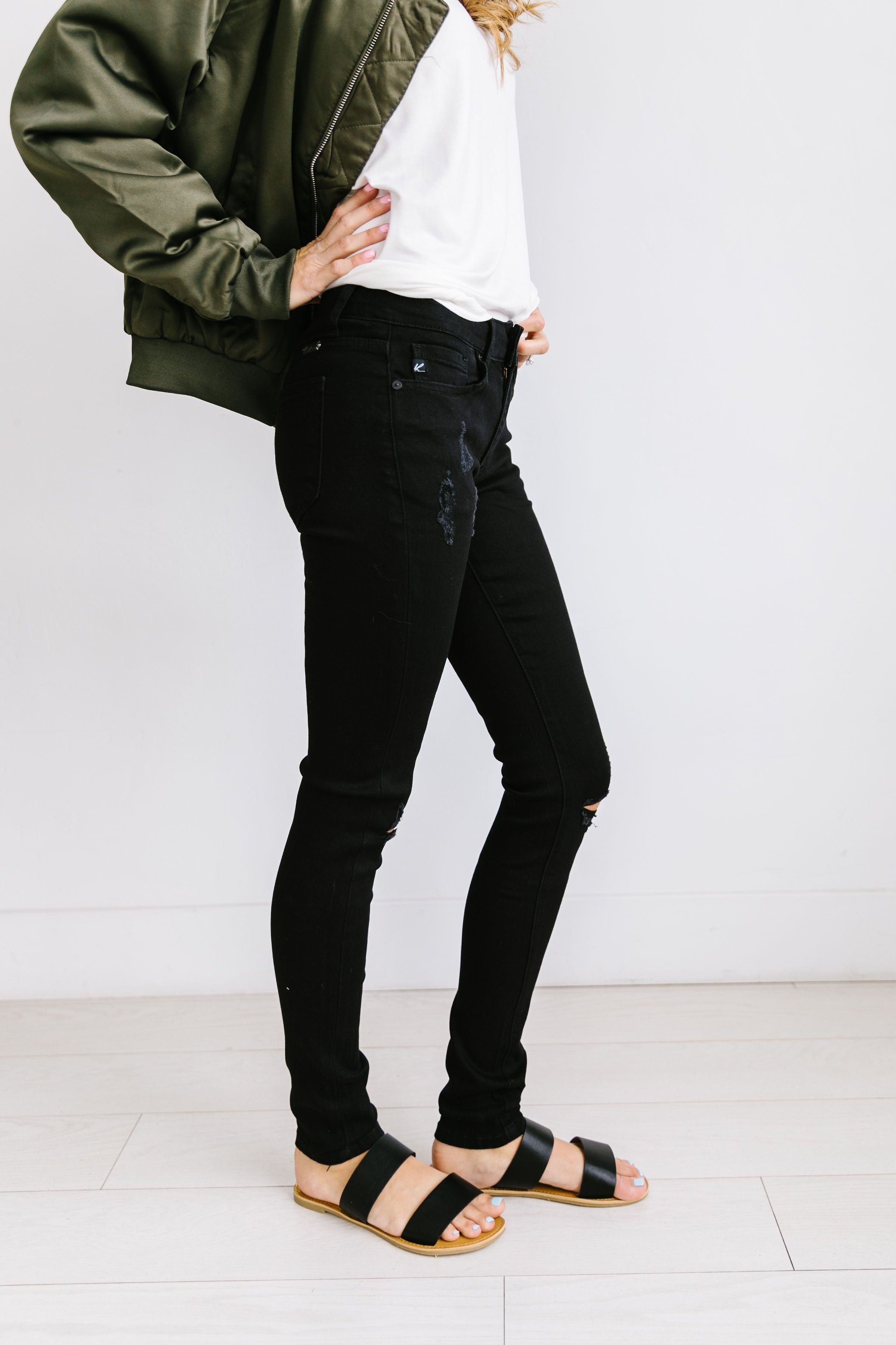 Ripped Knee Black Skinny Jeans