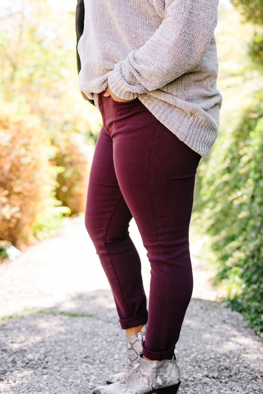 Wine And Dine Colored Jeans