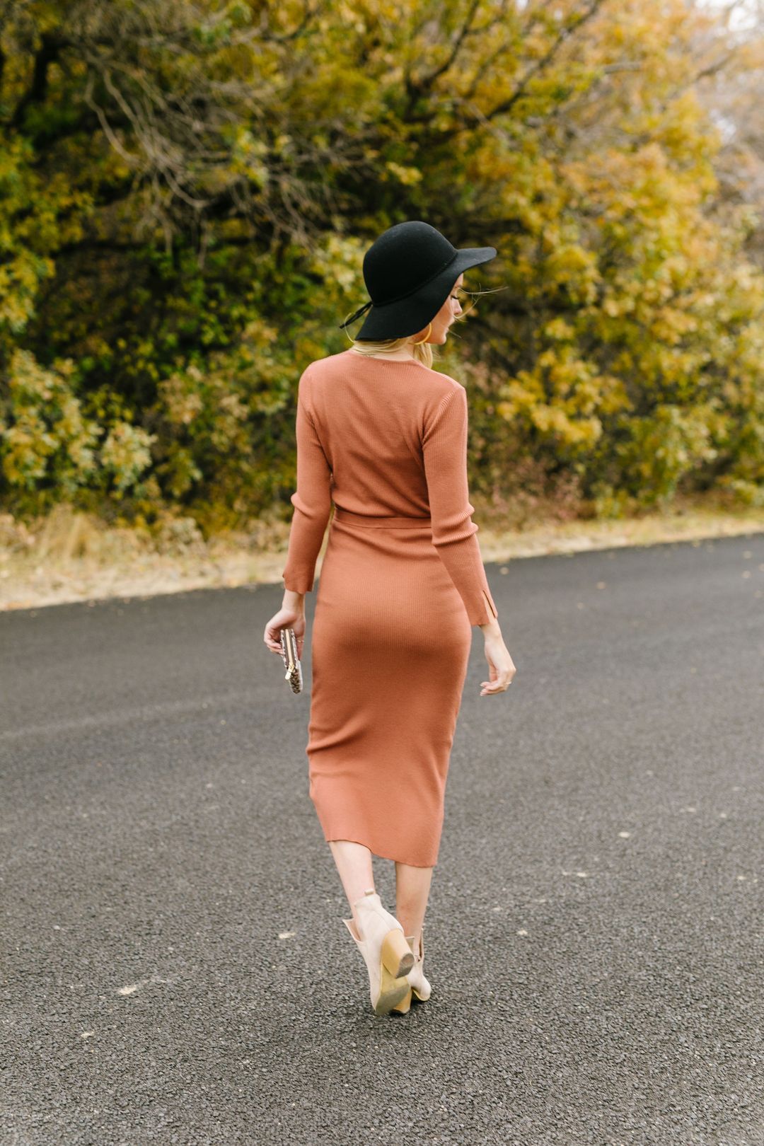 Ribbed + Wrapped Sweater Dress