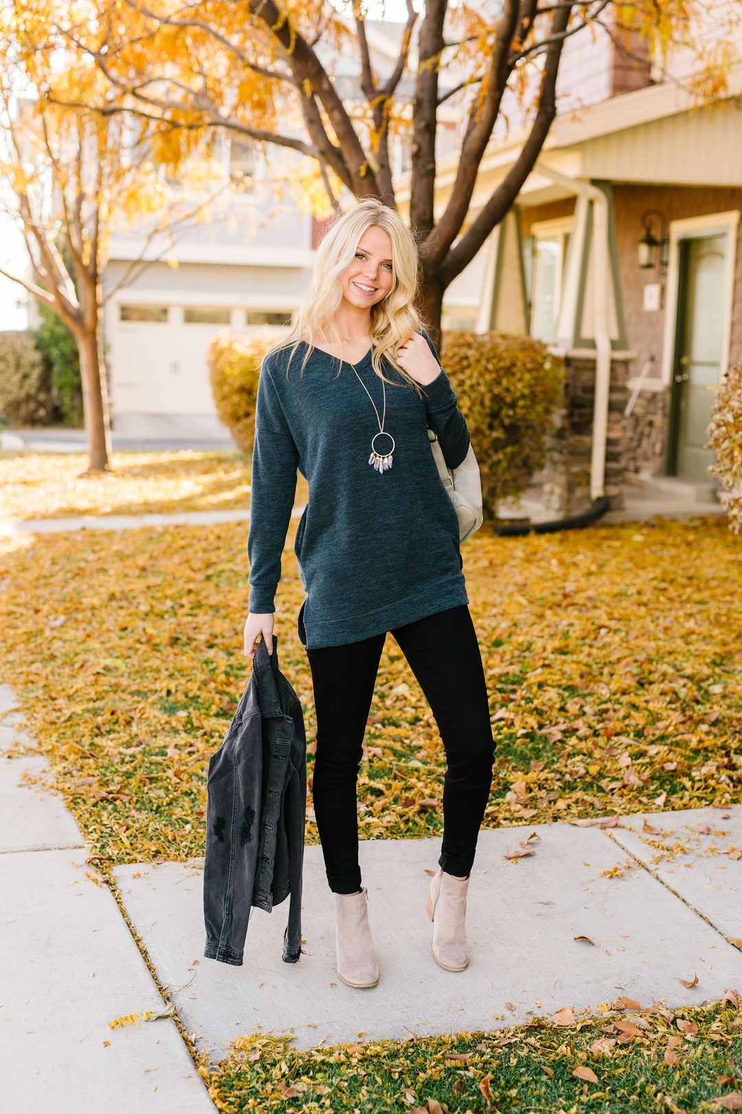 At Ease Charcoal Tunic