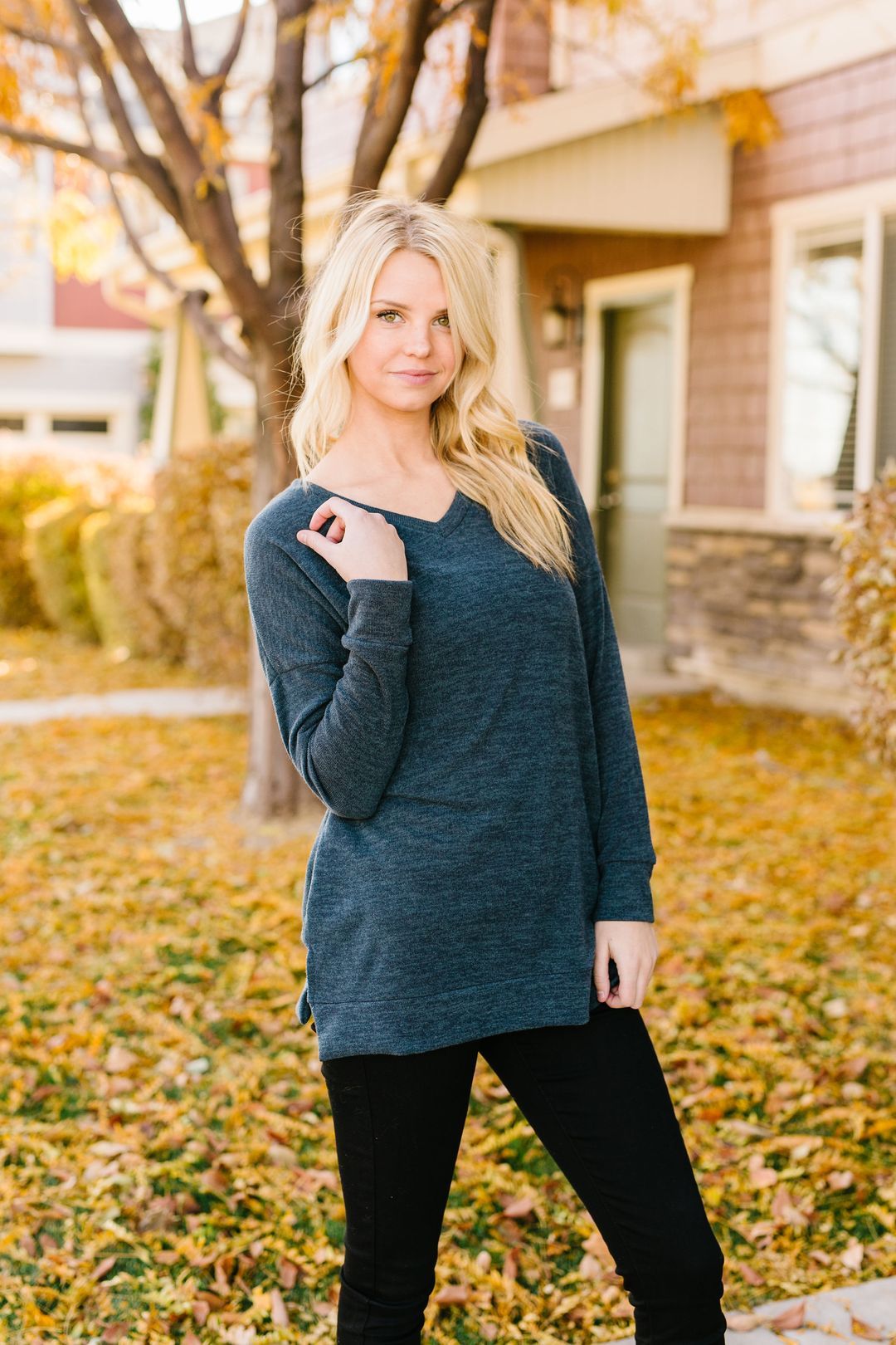 At Ease Charcoal Tunic