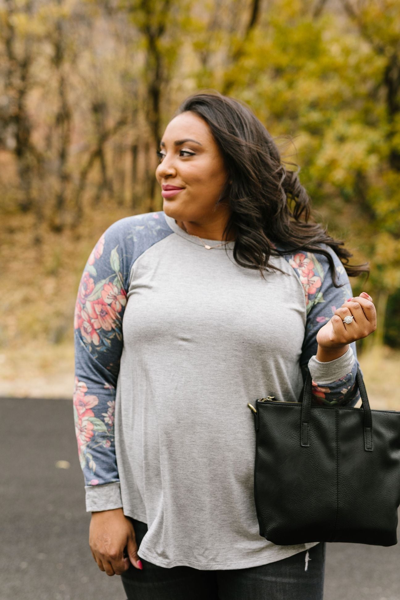 Faded Floral Raglan Tee