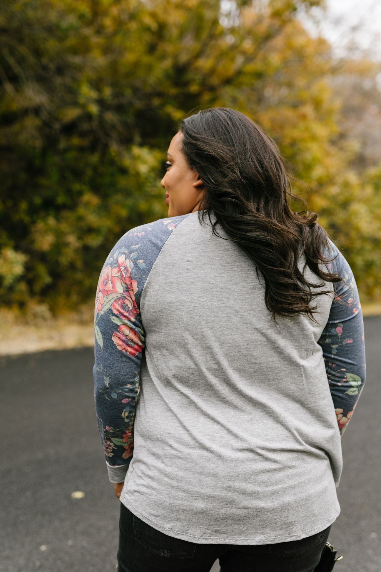 Faded Floral Raglan Tee