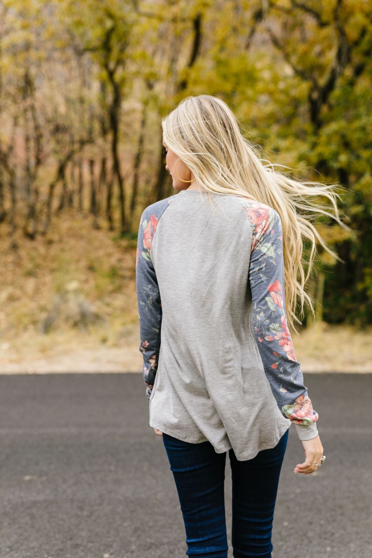 Faded Floral Raglan Tee