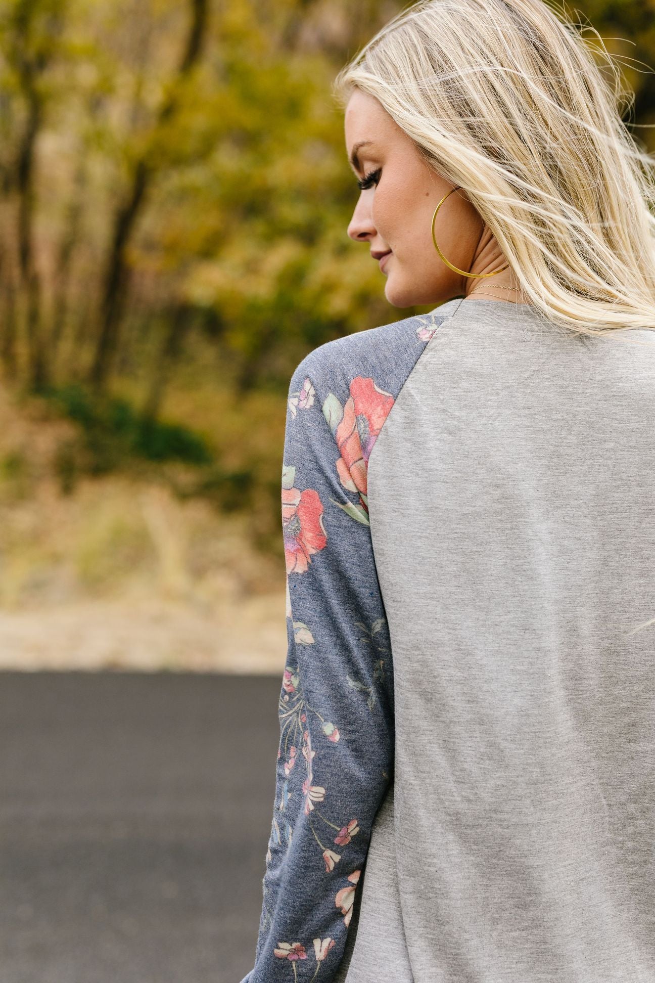 Faded Floral Raglan Tee