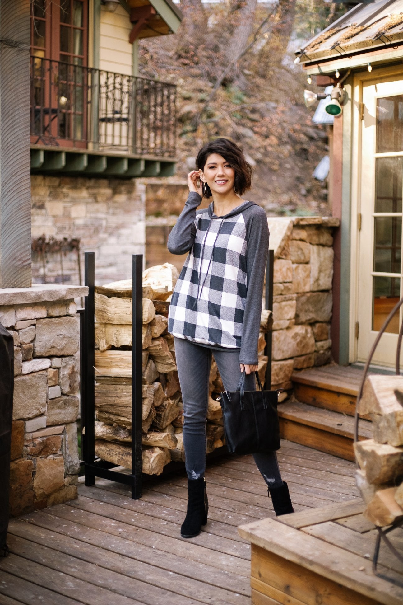 Good Or Plaid Raglan Hoodie