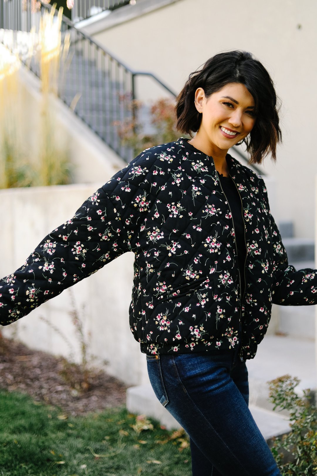 Floral Bomber Jacket