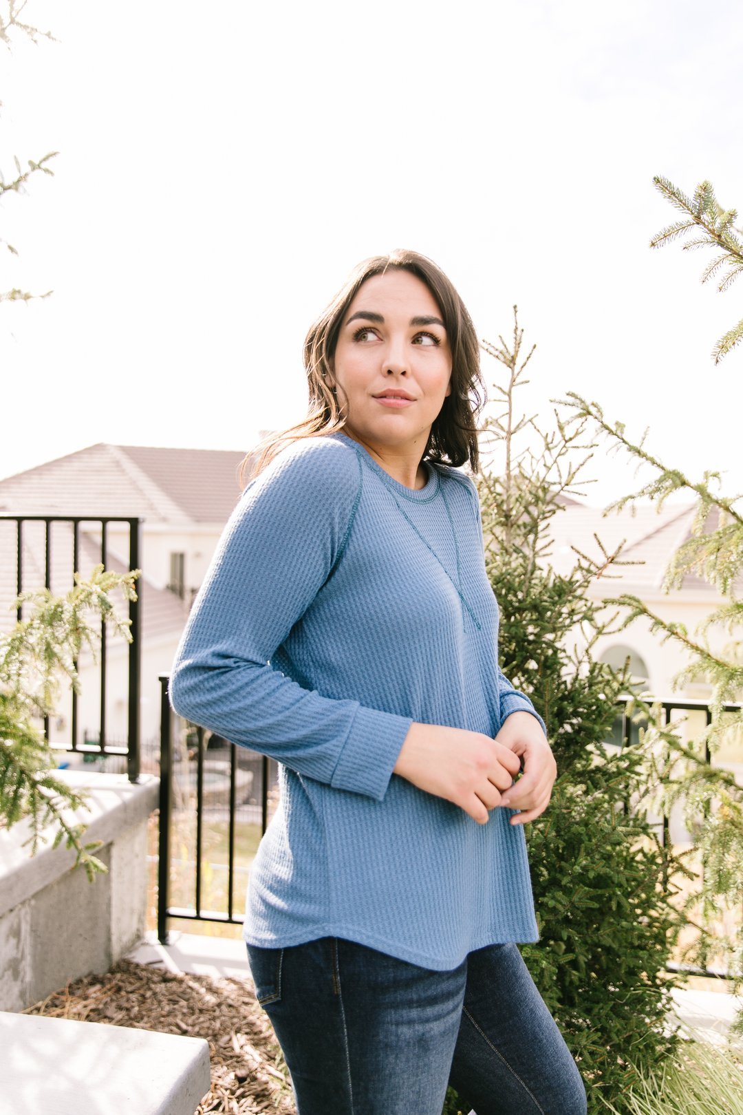 V Stitch Waffle Knit