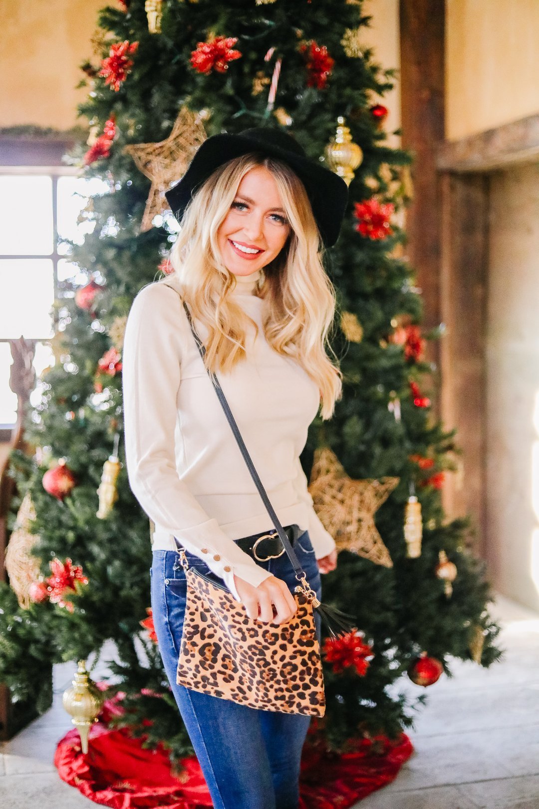 Button Sleeve Elegance Turtleneck Sweater In Ivory