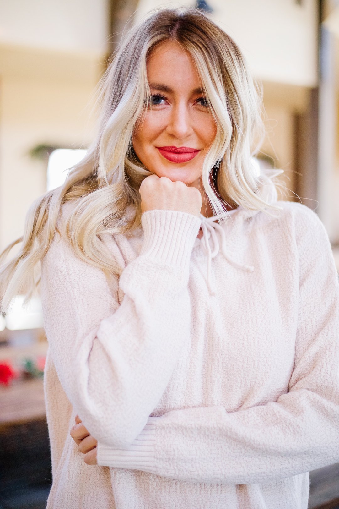 Snow Flurries Hoodie In Cream