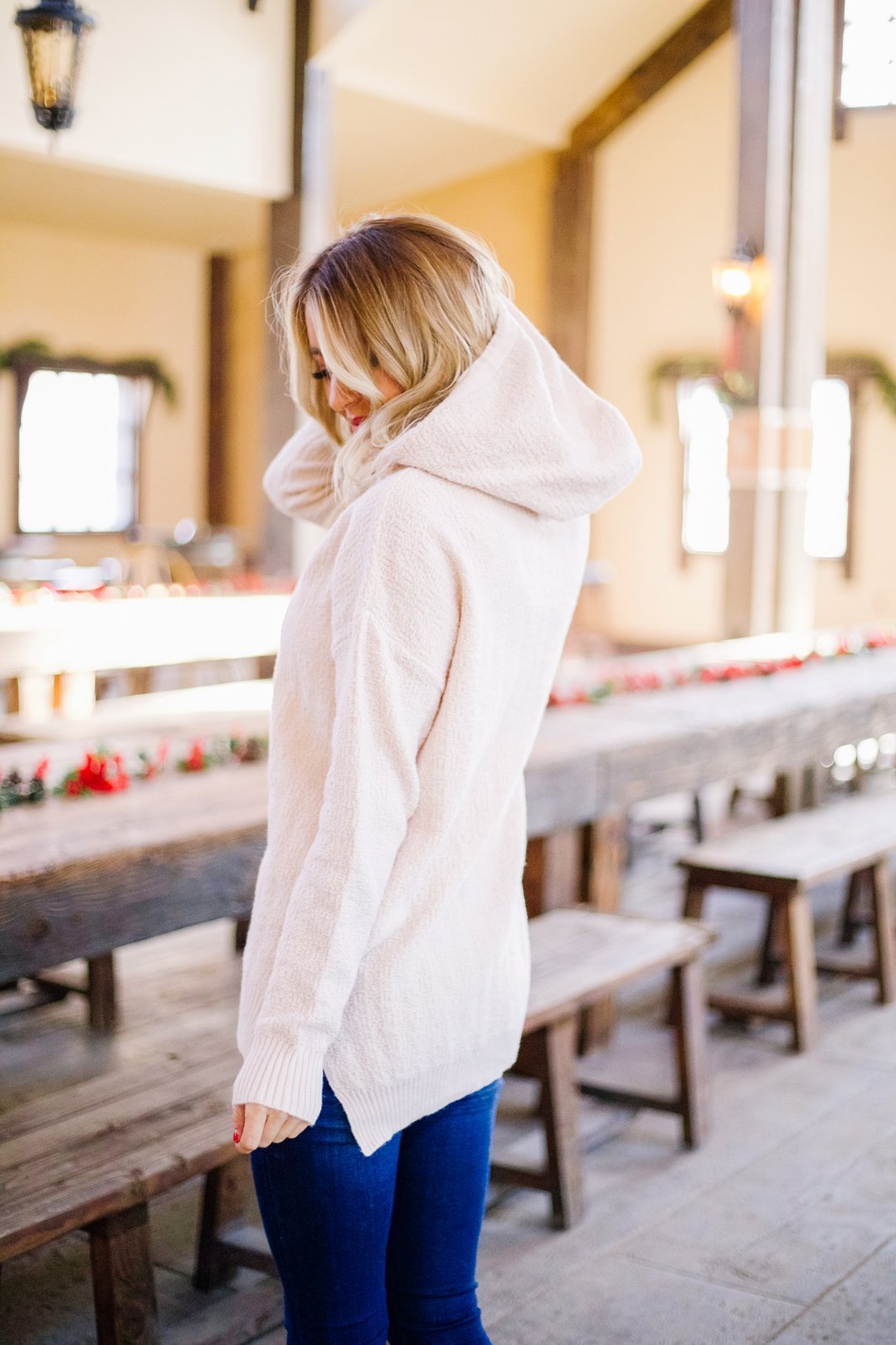 Snow Flurries Hoodie In Cream