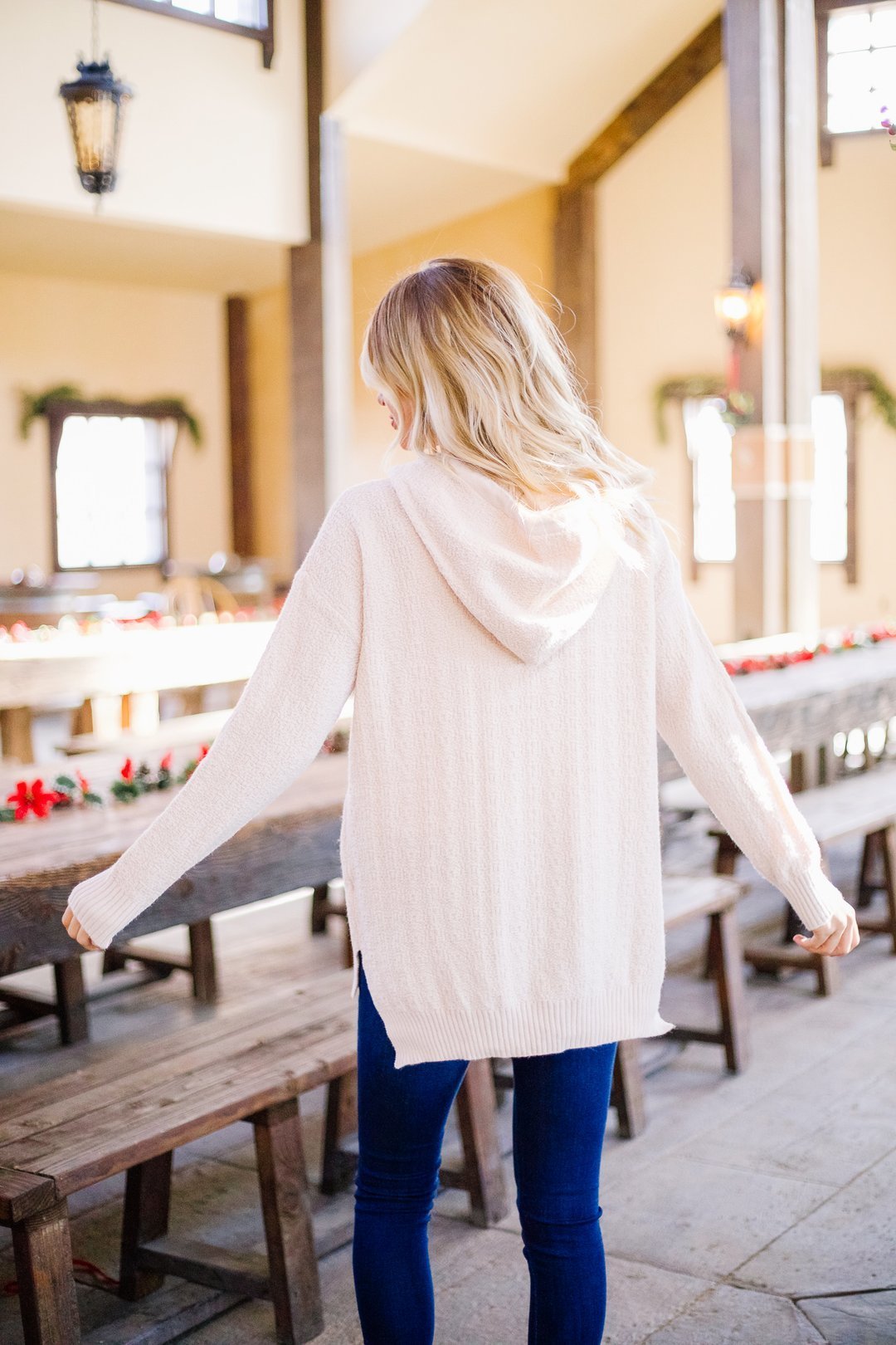 Snow Flurries Hoodie In Cream