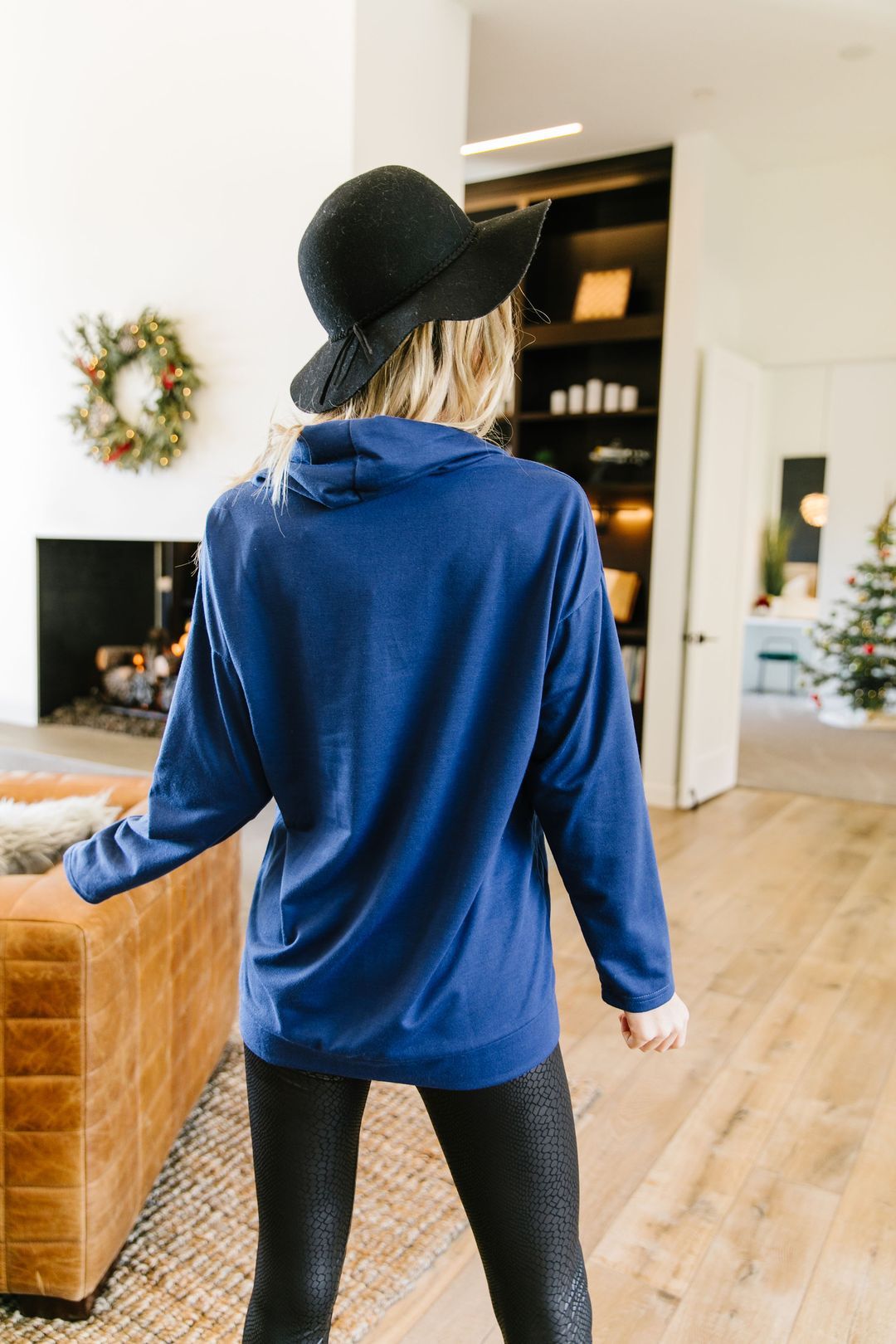 Safe & Sound Cowl Neck In Blue