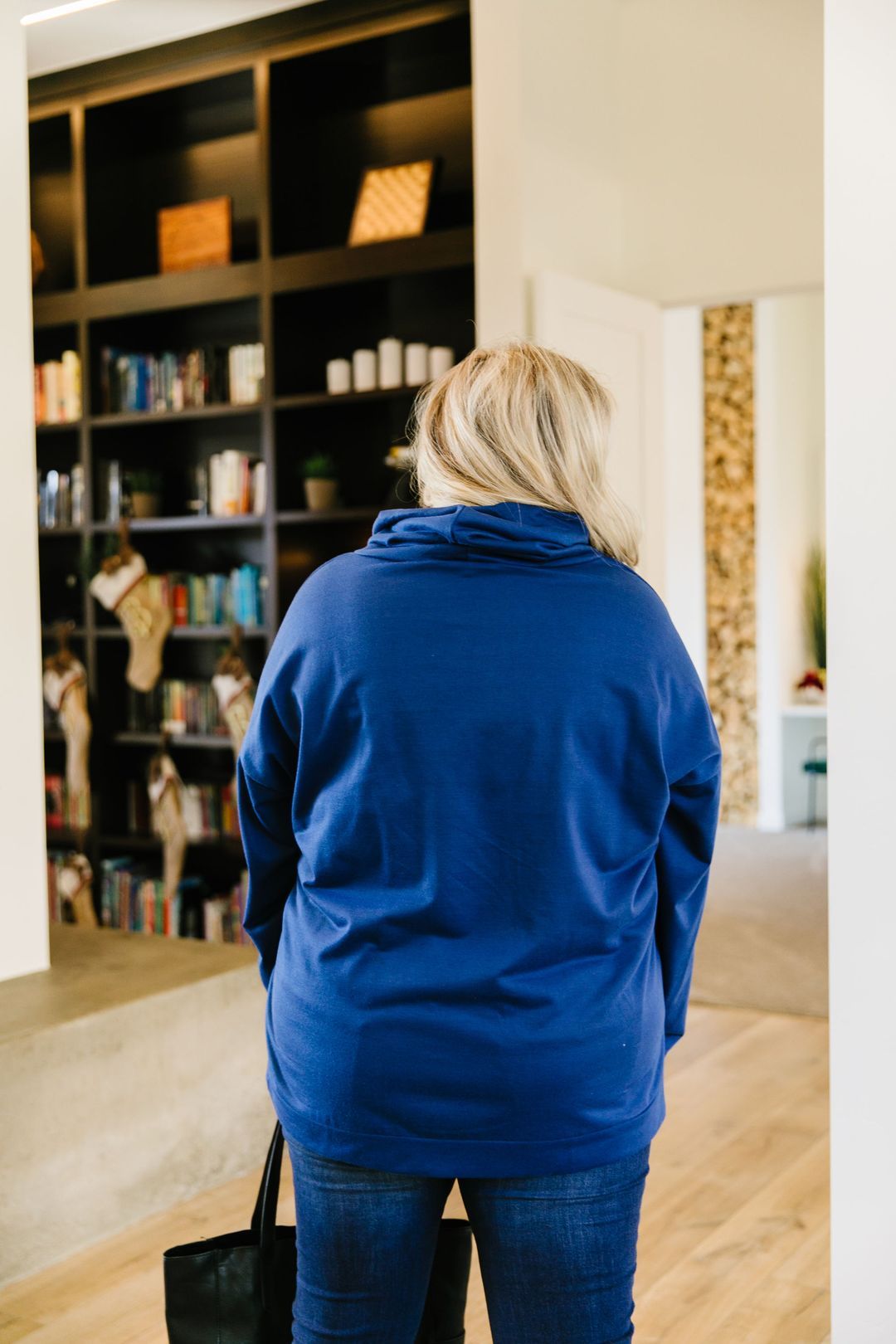 Safe & Sound Cowl Neck In Blue