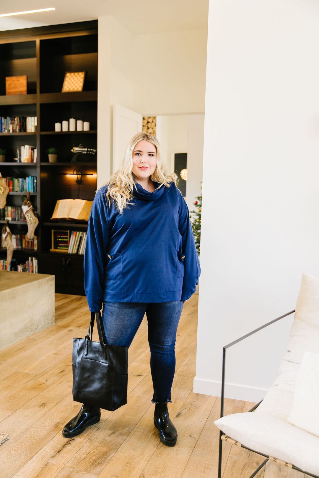 Safe & Sound Cowl Neck In Blue