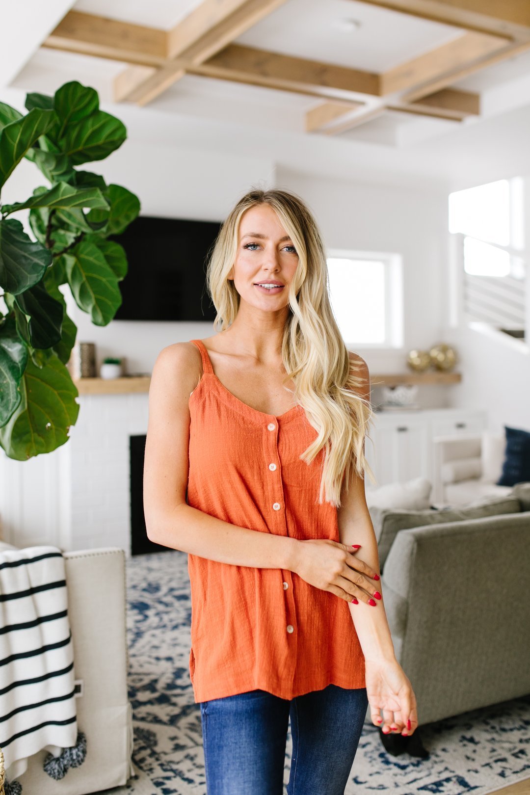 Perfect Blend Button-Down Tank