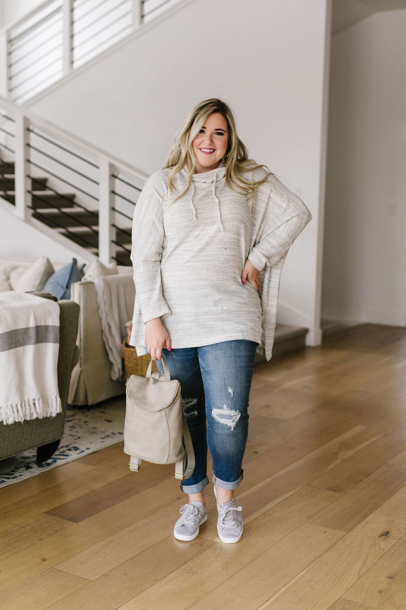 Over The Moon Cowl Neck Top