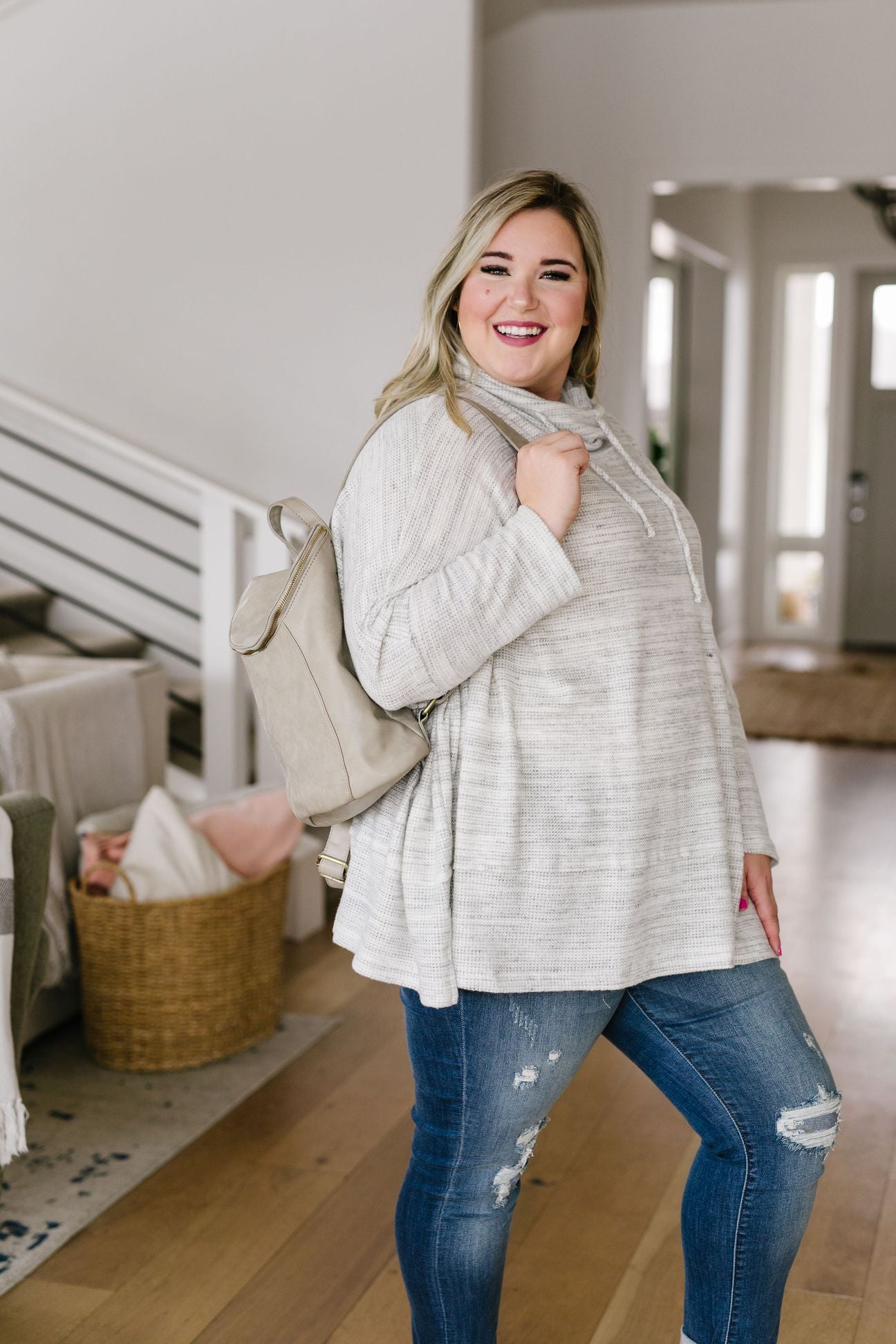 Over The Moon Cowl Neck Top