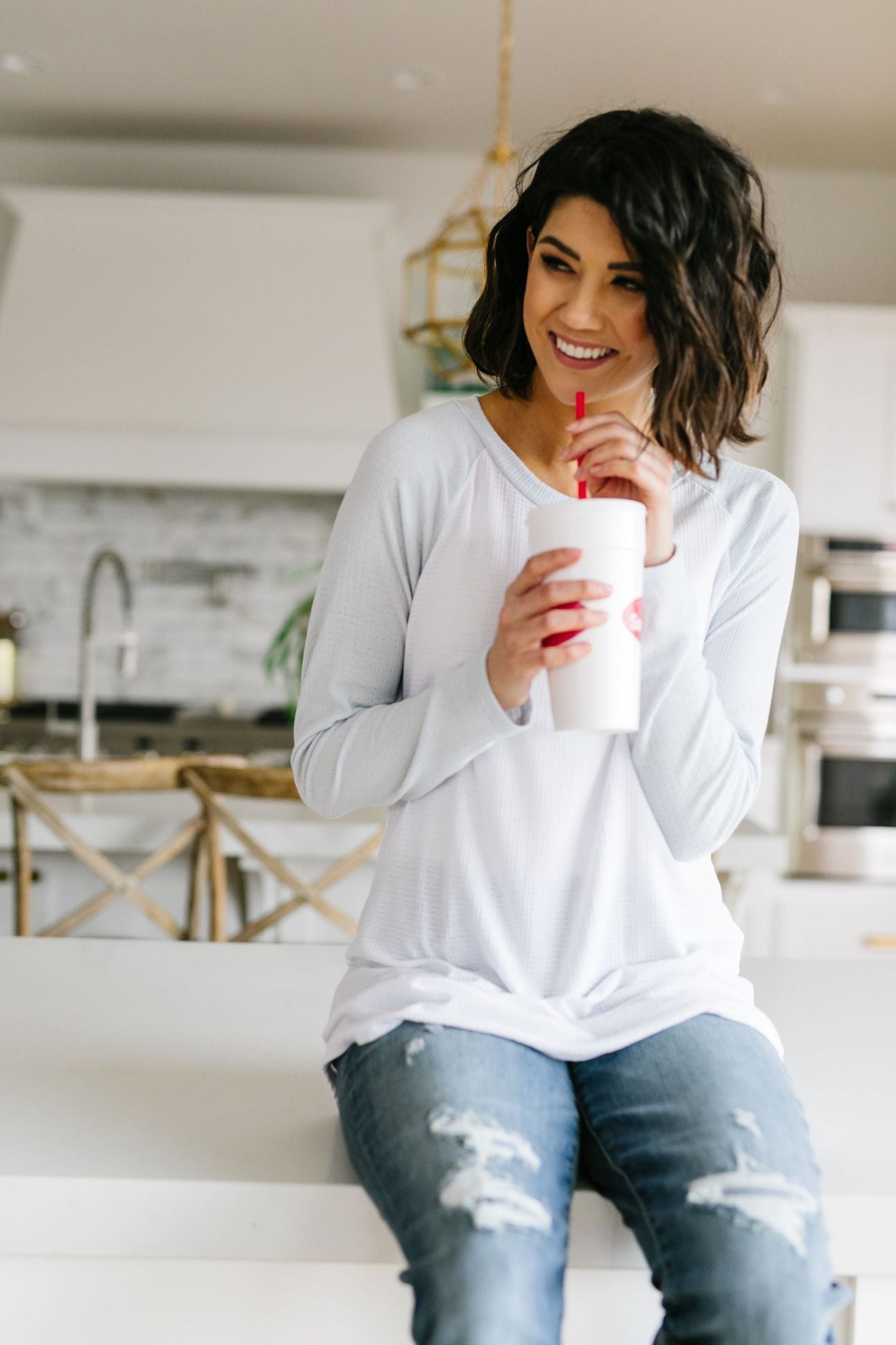 Team Spring Raglan Top In Sky Blue
