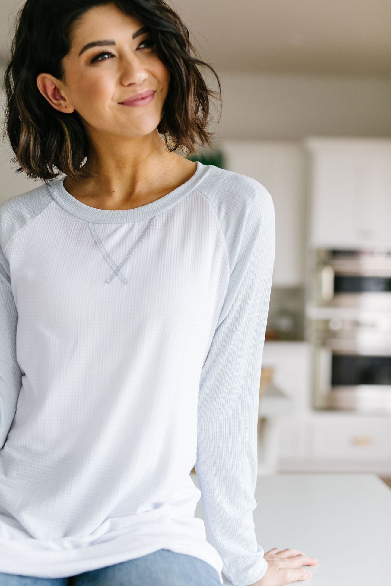 Team Spring Raglan Top In Sky Blue