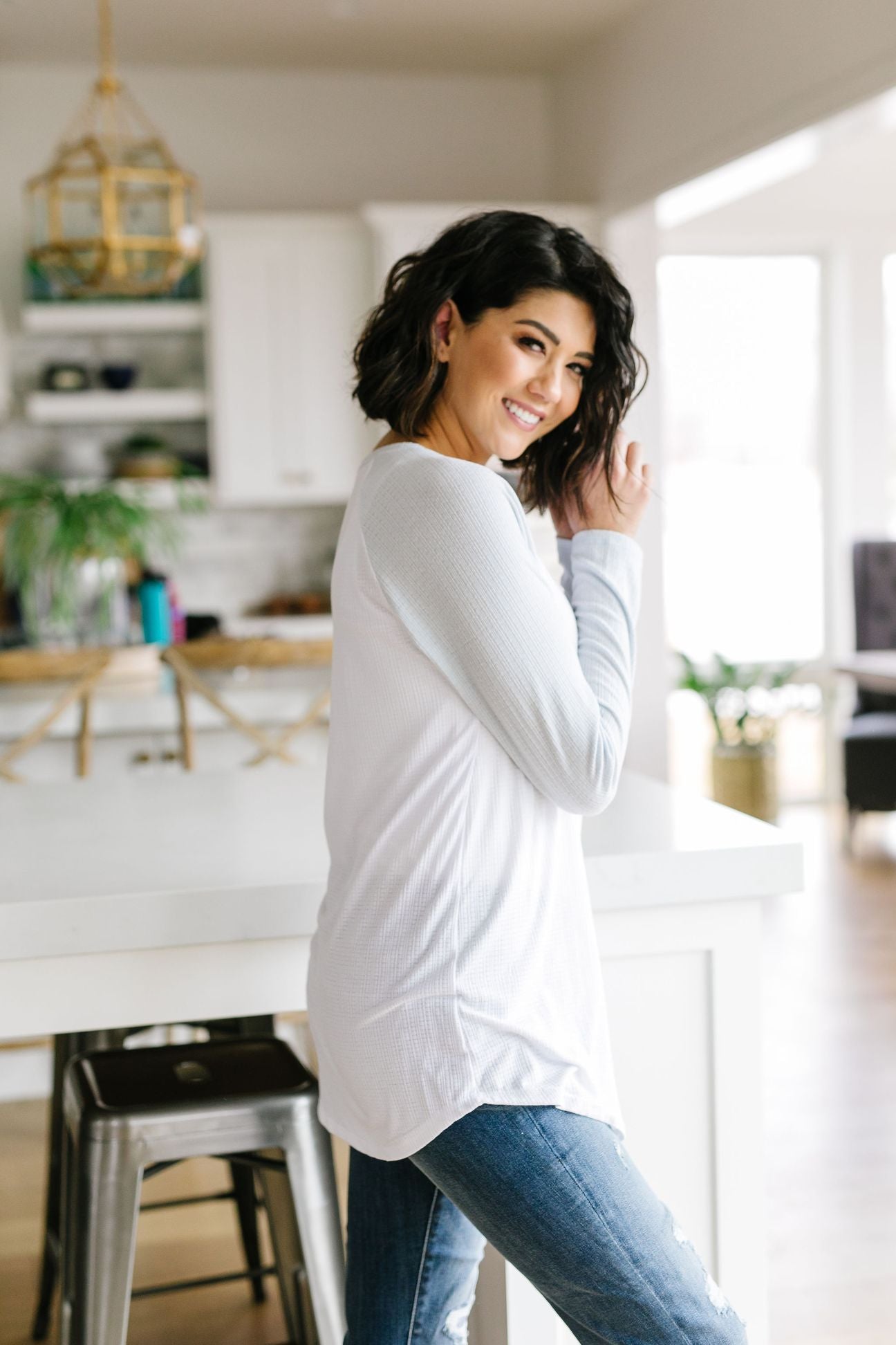 Team Spring Raglan Top In Sky Blue