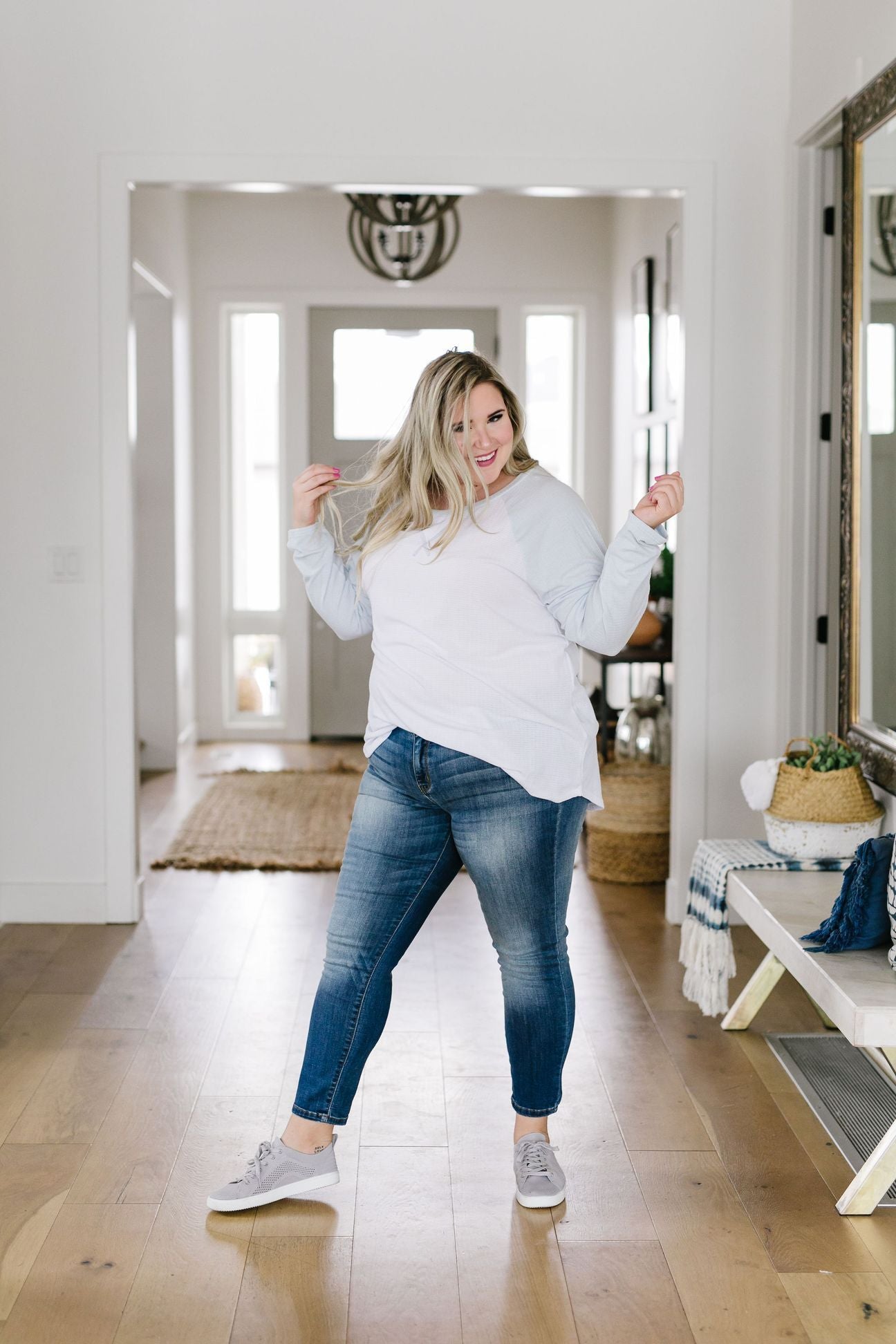 Team Spring Raglan Top In Sky Blue