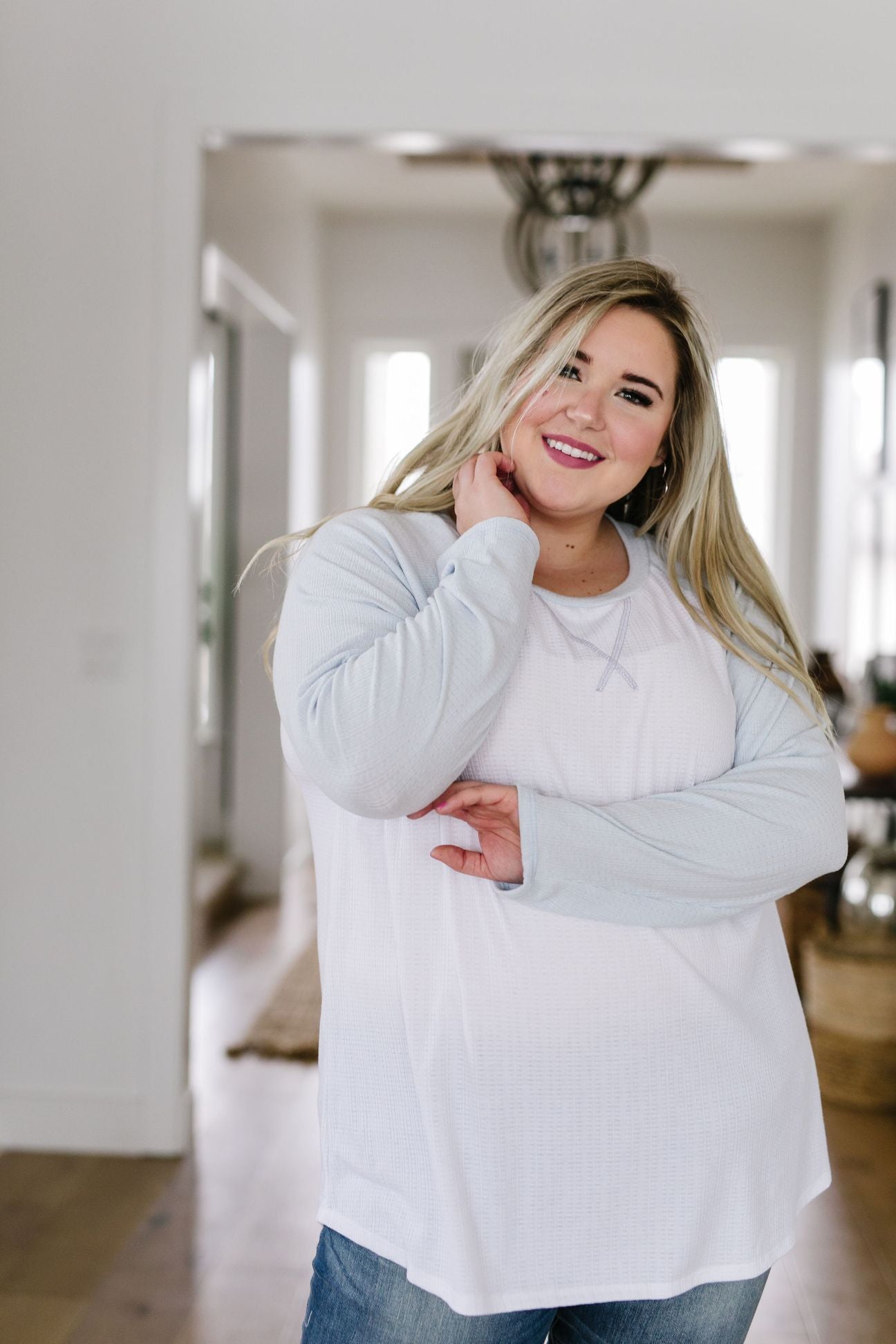 Team Spring Raglan Top In Sky Blue