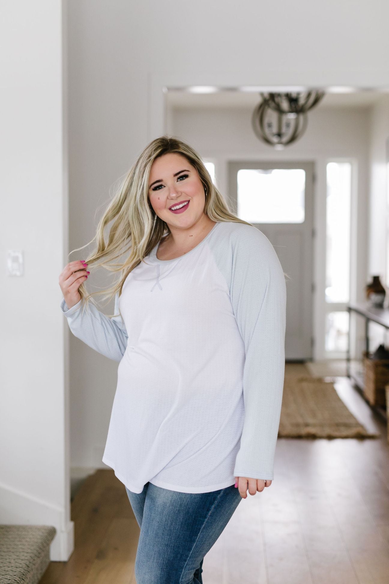 Team Spring Raglan Top In Sky Blue