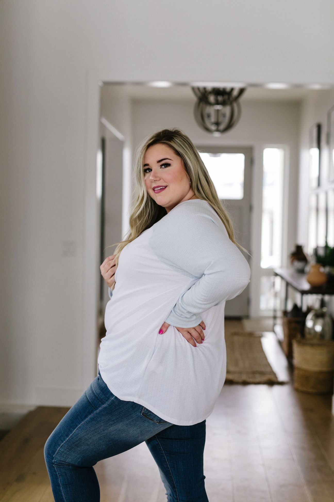 Team Spring Raglan Top In Sky Blue