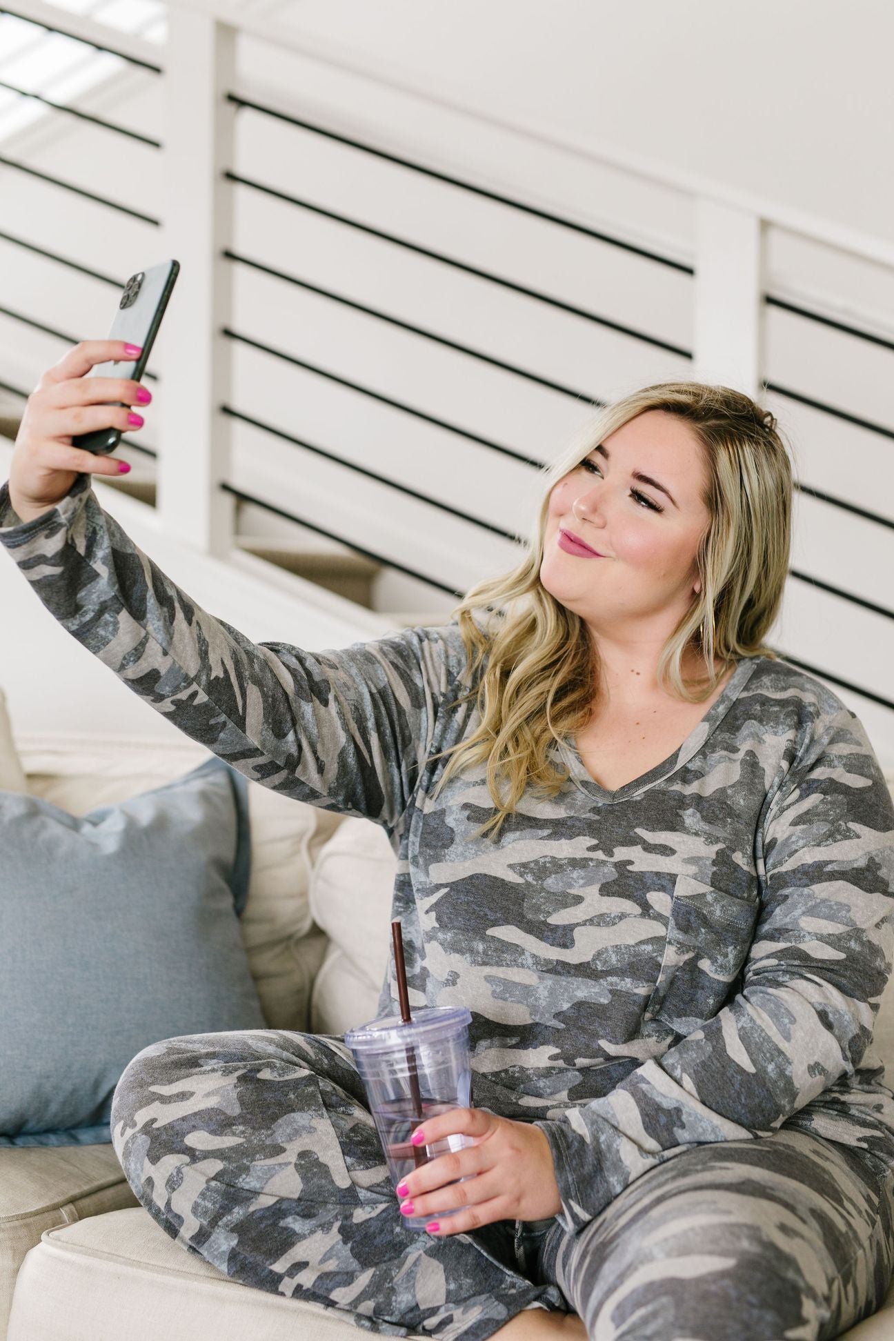 Charcoal Camo Lounge Top