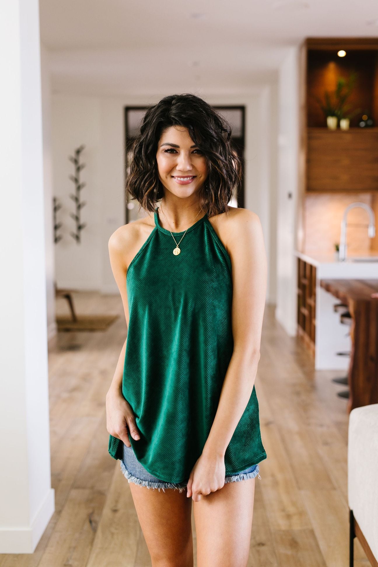 Lucky One Halter Top In Spruce