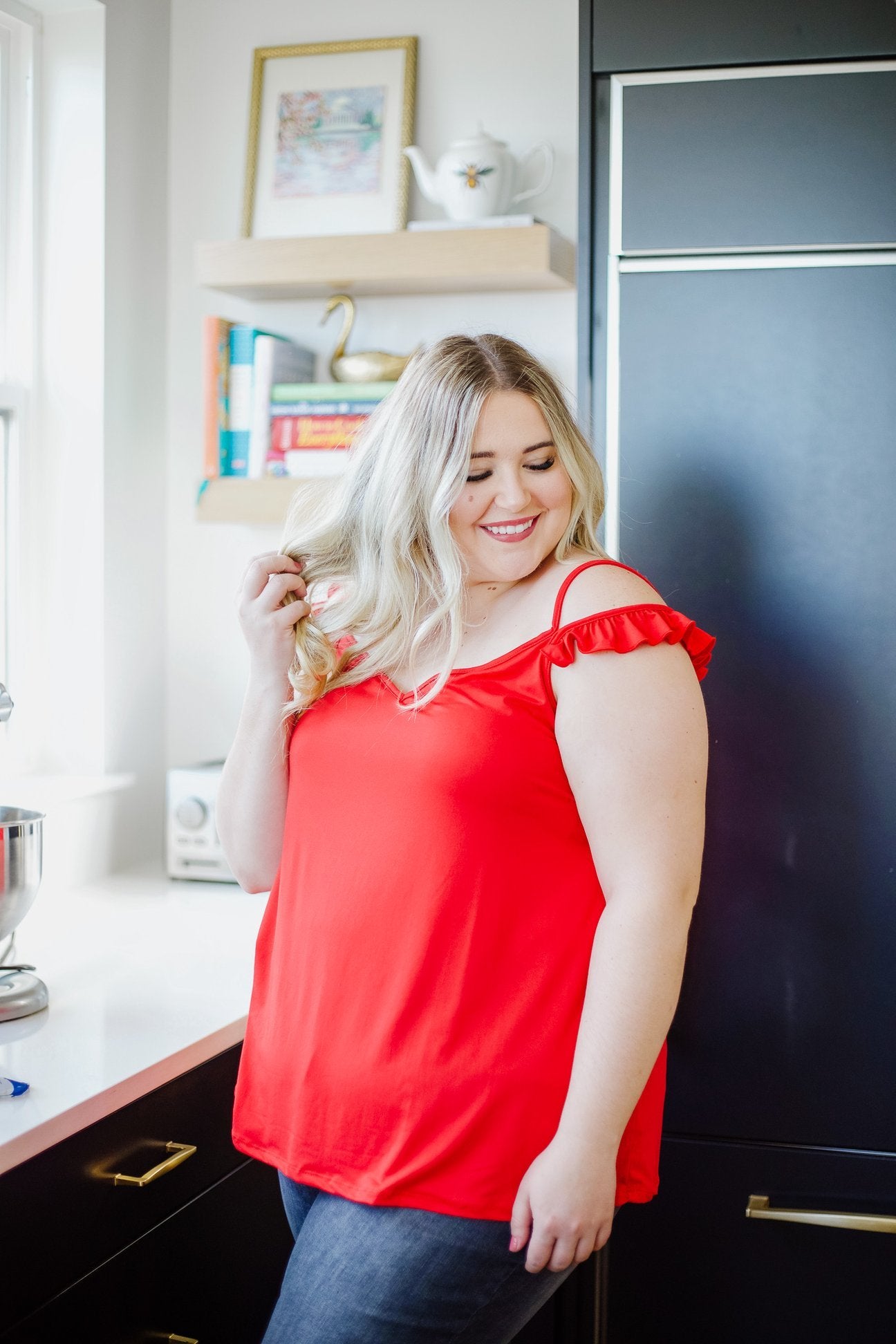 On Fire Cold Shoulder Top