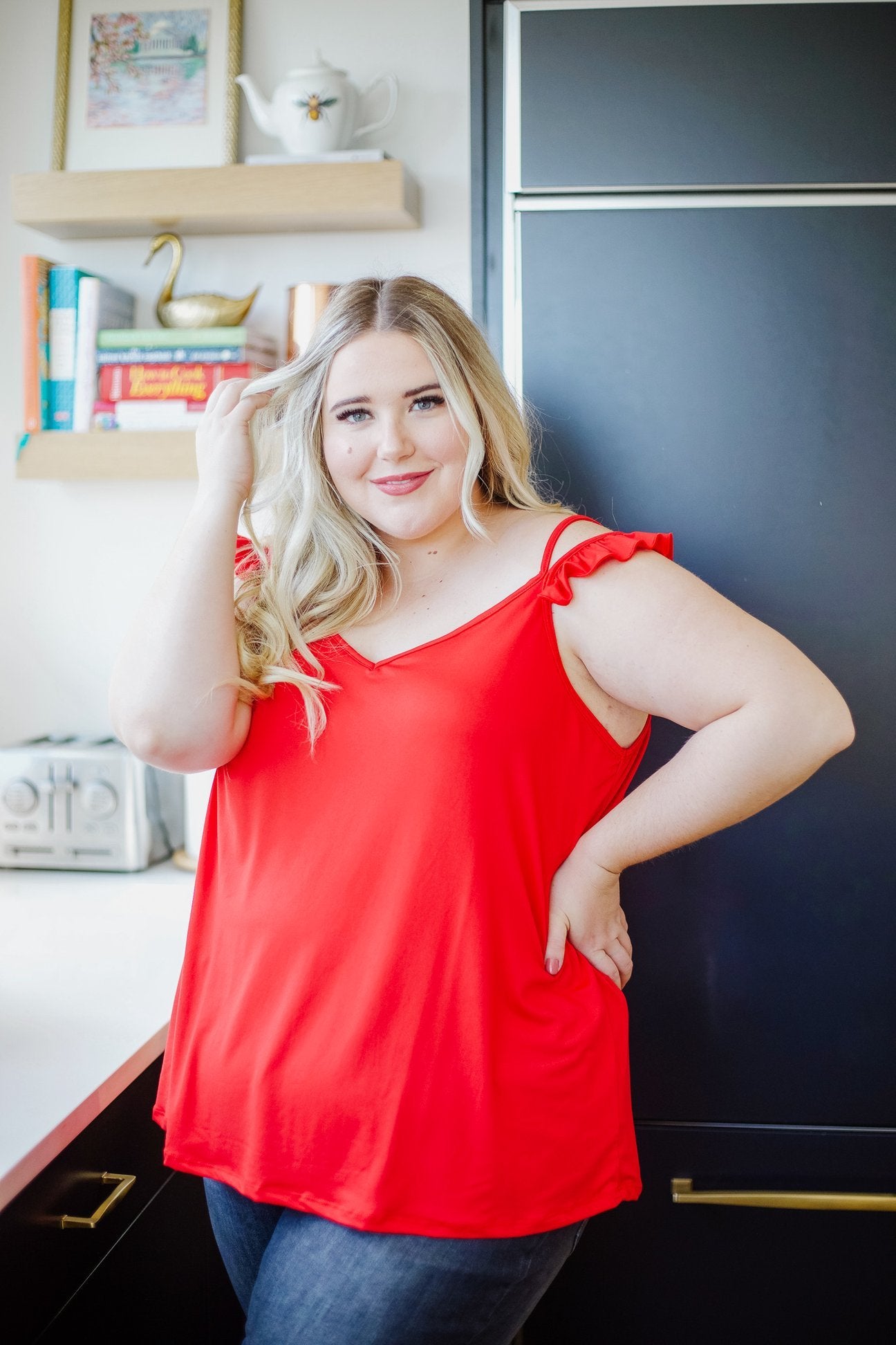 On Fire Cold Shoulder Top