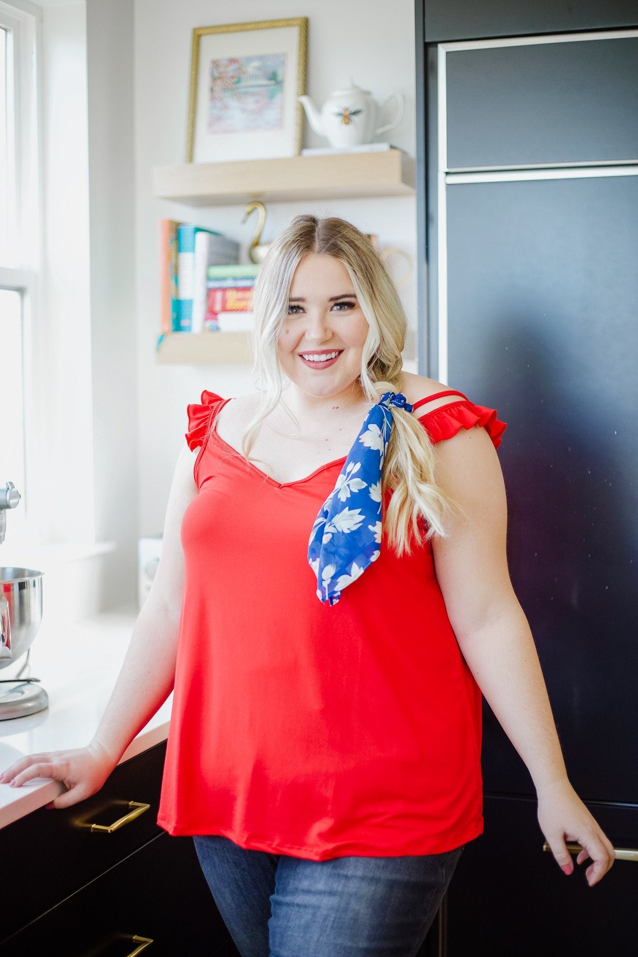 On Fire Cold Shoulder Top