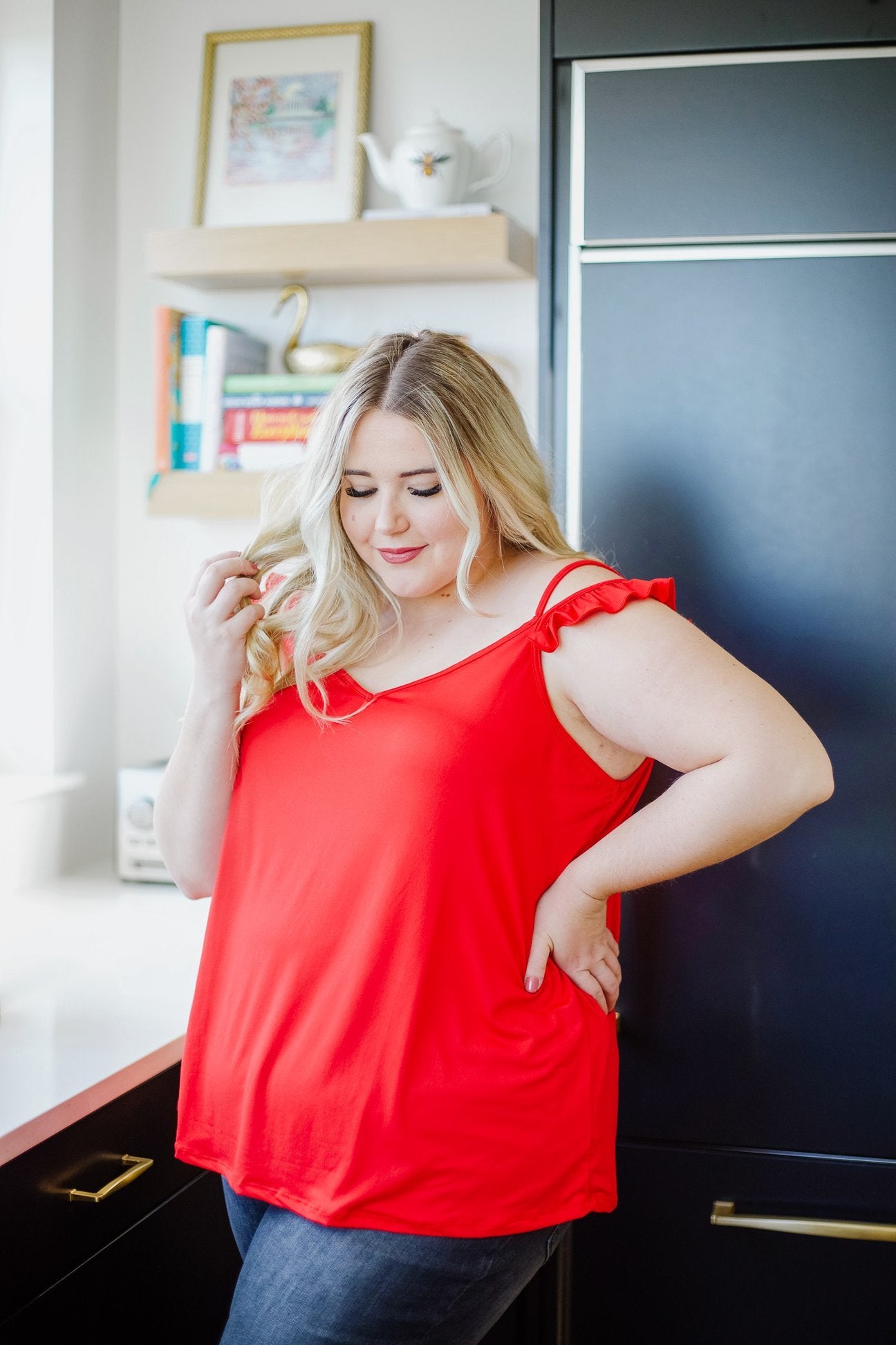 On Fire Cold Shoulder Top