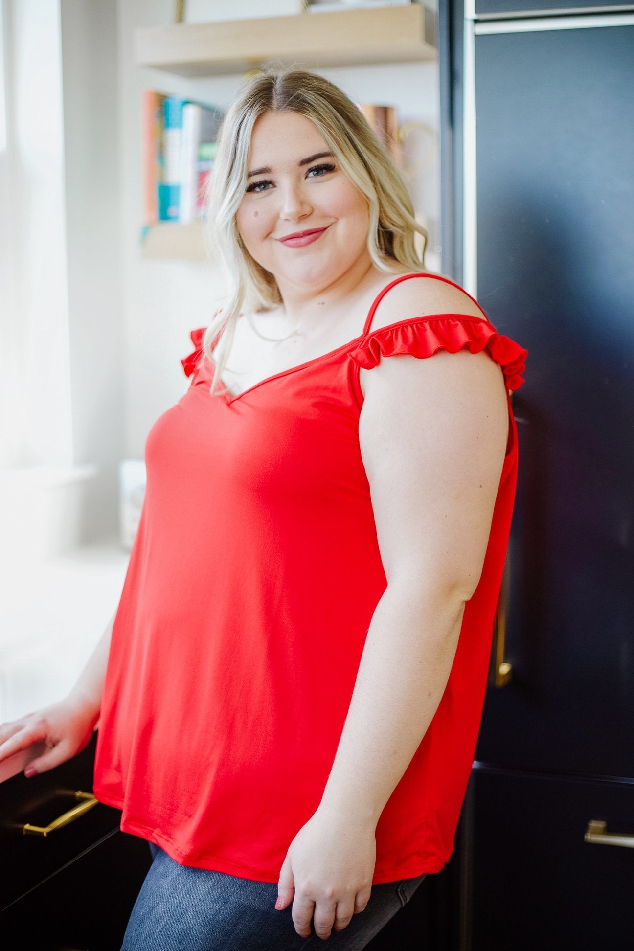 On Fire Cold Shoulder Top