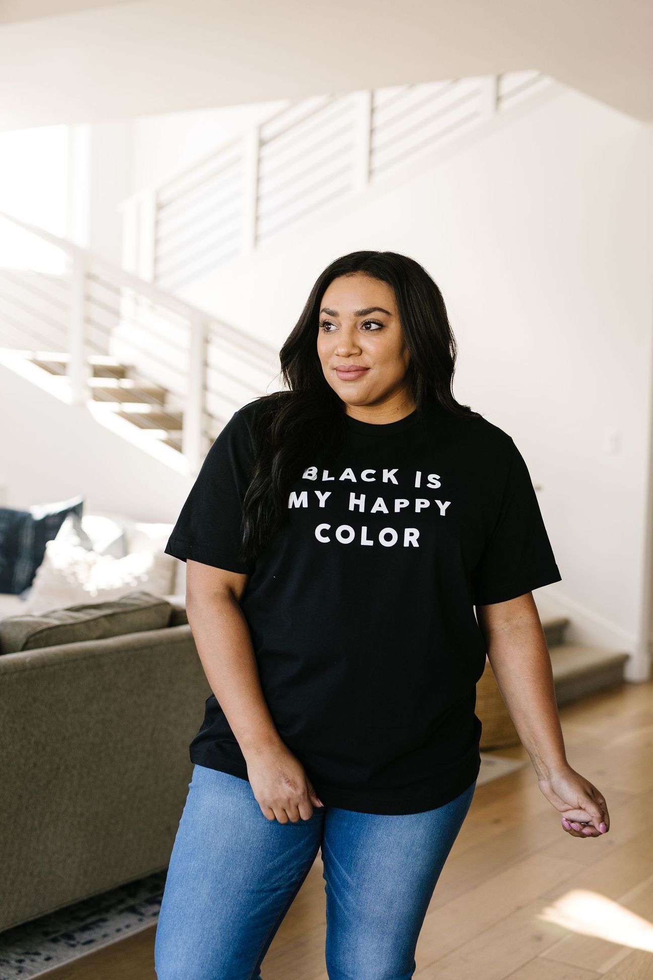 Black Is My Happy Color Graphic Tee