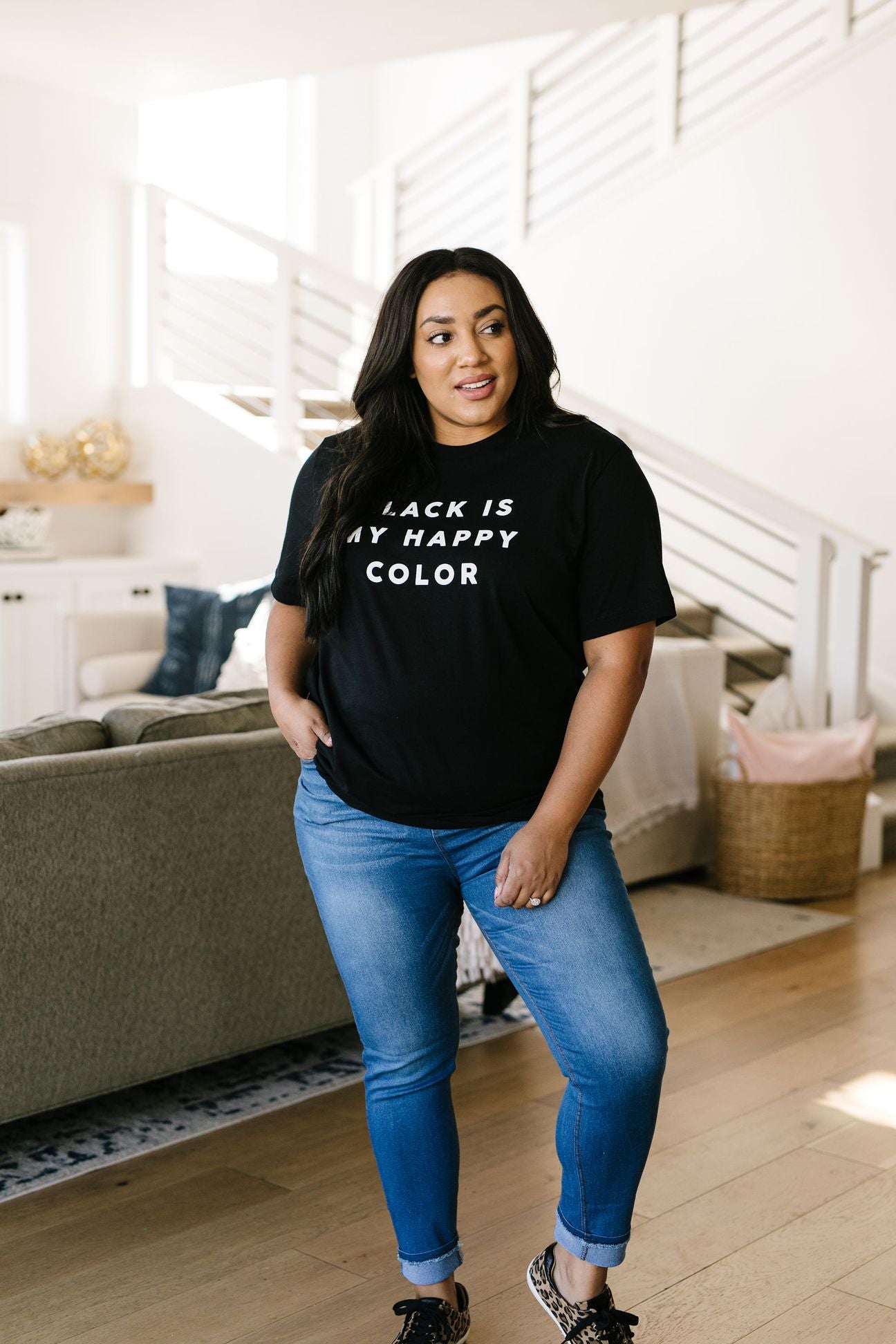 Black Is My Happy Color Graphic Tee